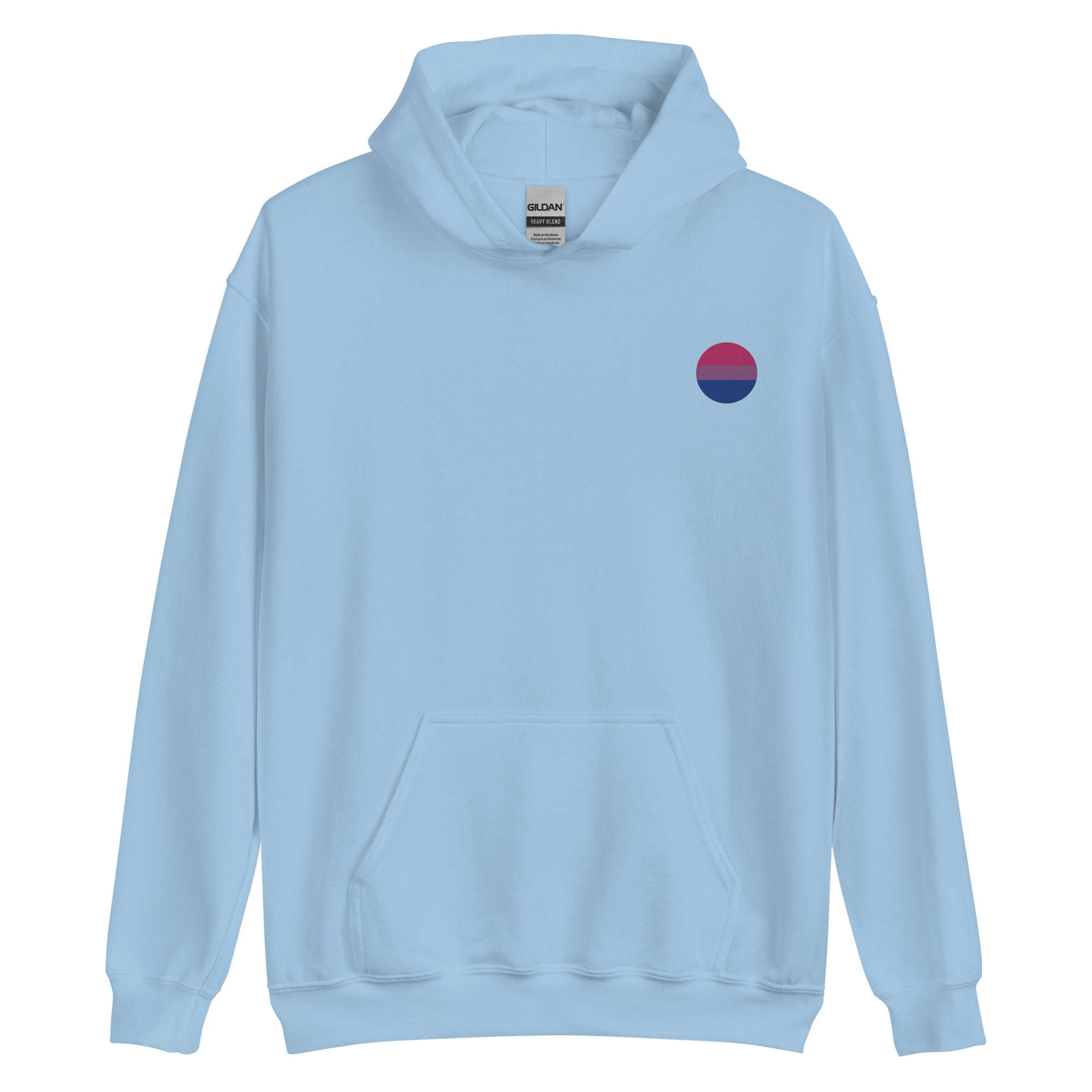 Bisexual Flag Embroidered Circle Hoodie: Celebratory LGBTQ+ Pride Design