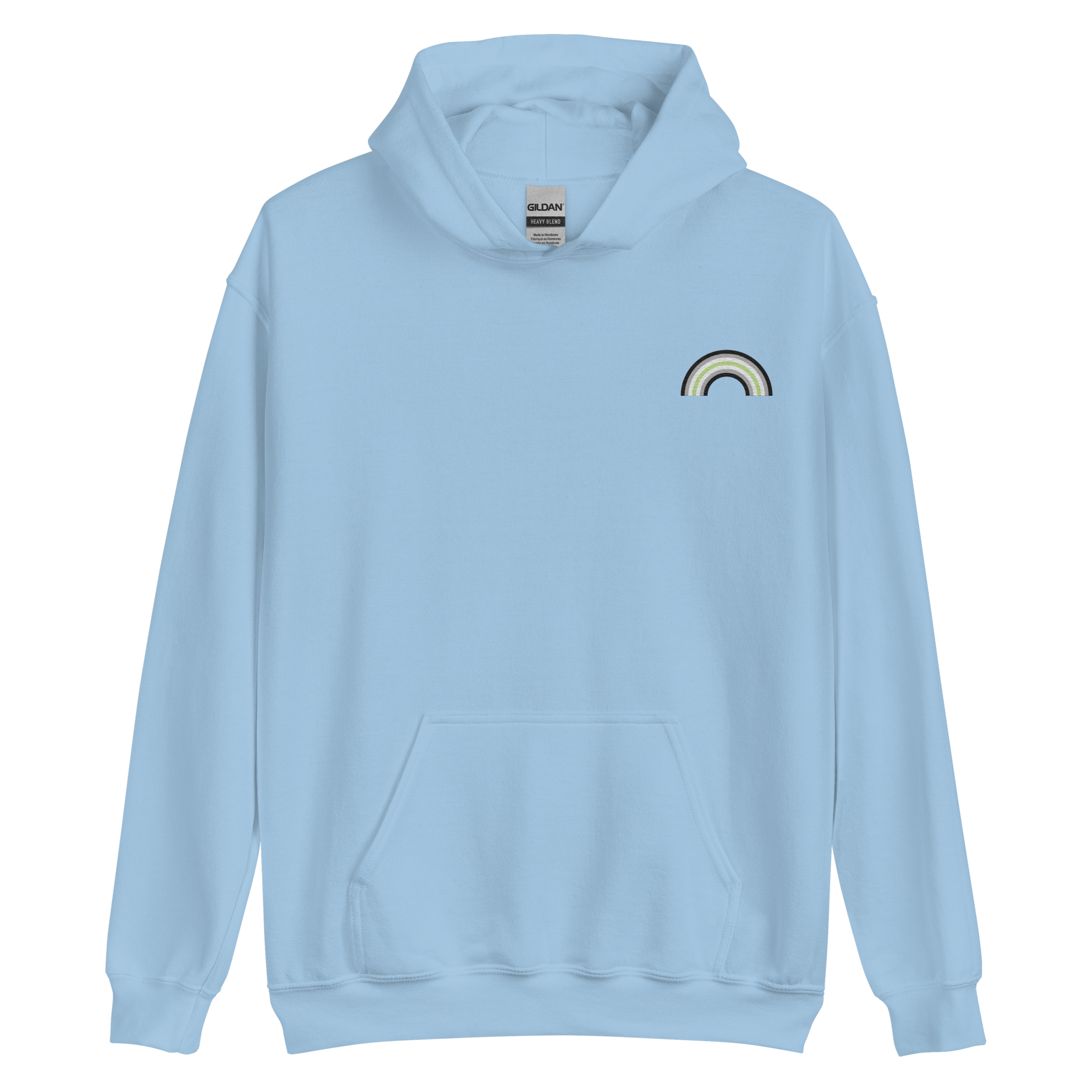 Embroidered Agender Rainbow Hoodie: Pride Flag LGBTQ+ Design