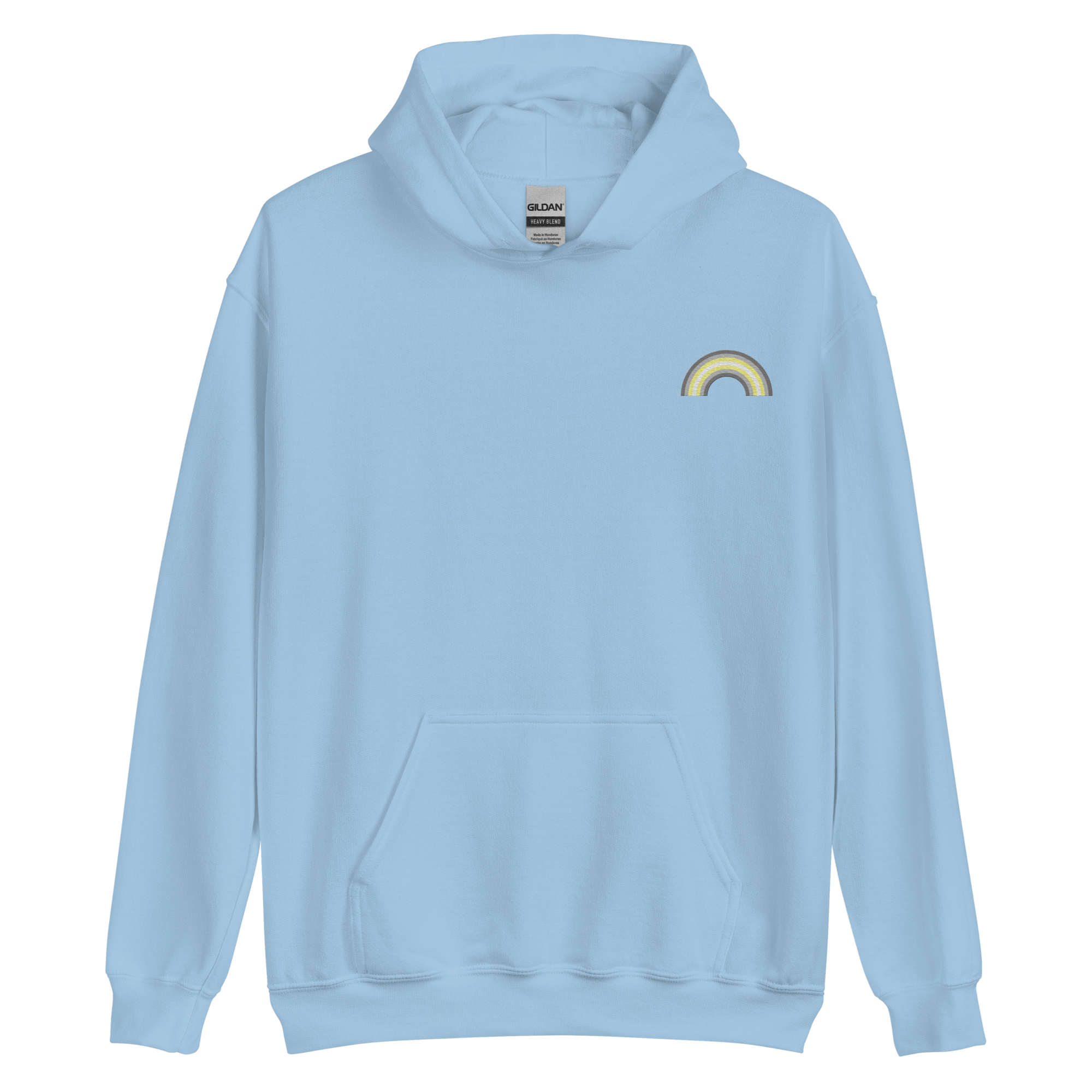 Embroidered Demigender Rainbow Hoodie: Pride Flag LGBTQ+ Design