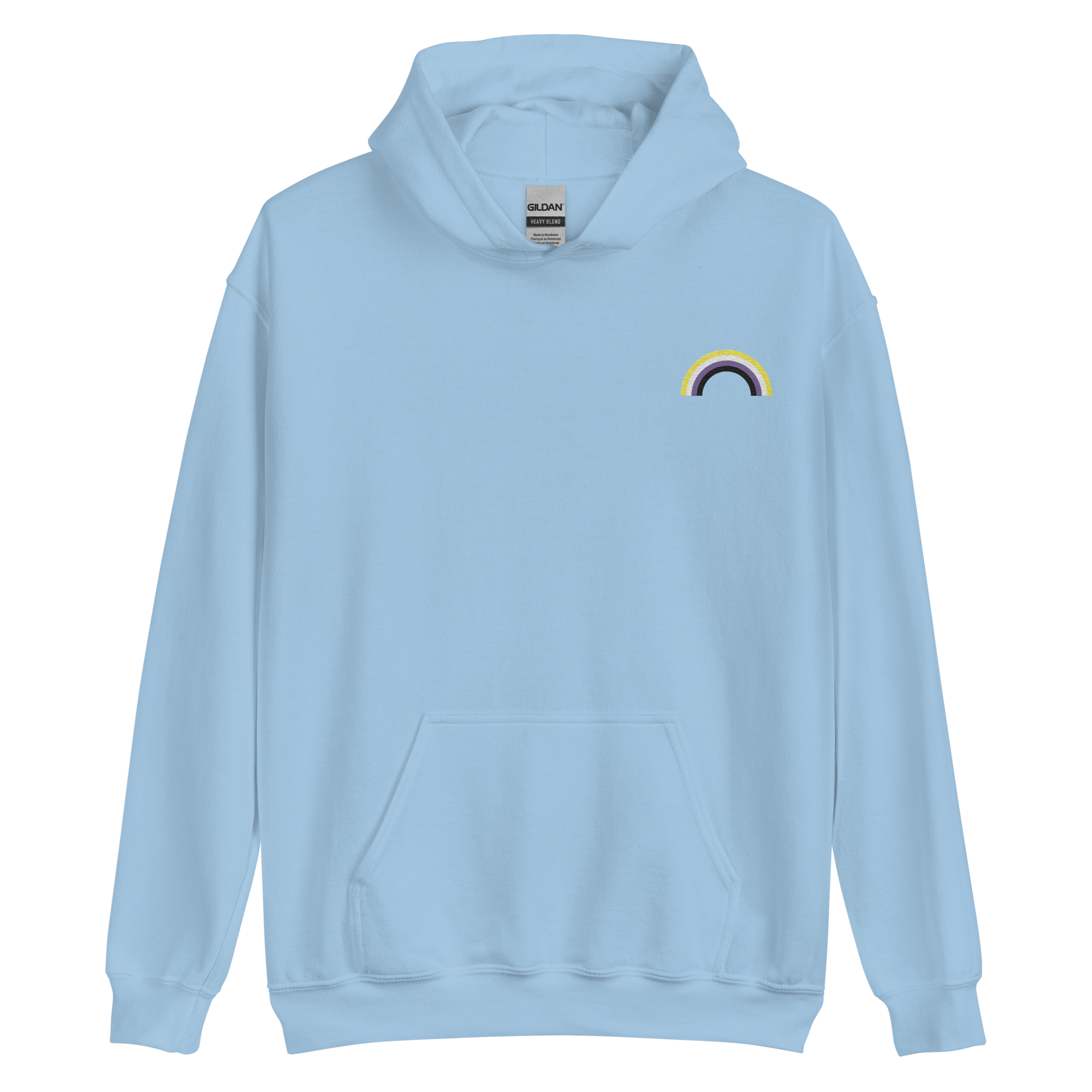 Embroidered Nonbinary Rainbow Hoodie: Pride Flag LGBTQ+ Design