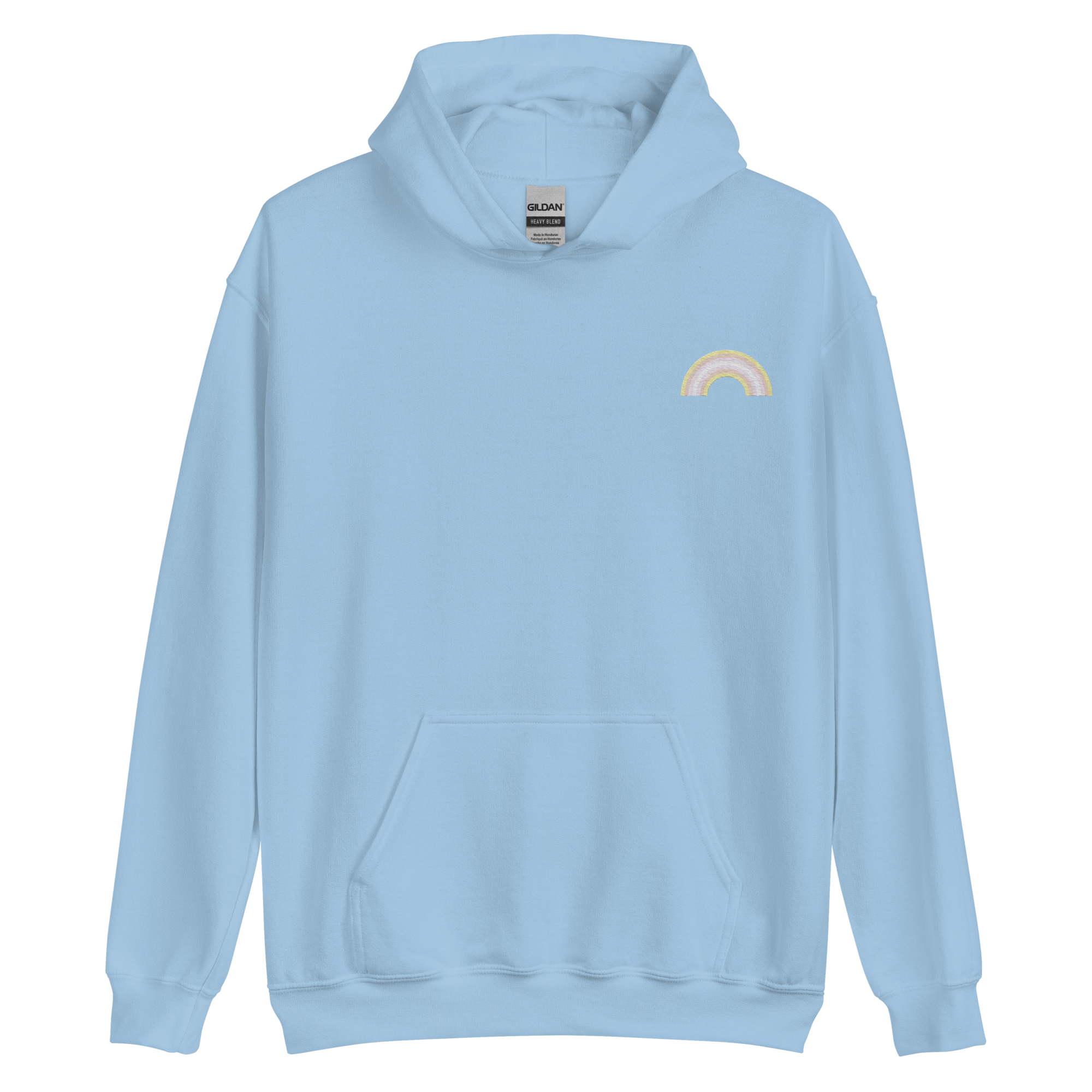 Embroidered Pangender Rainbow Hoodie: Pride Flag LGBTQ+ Design