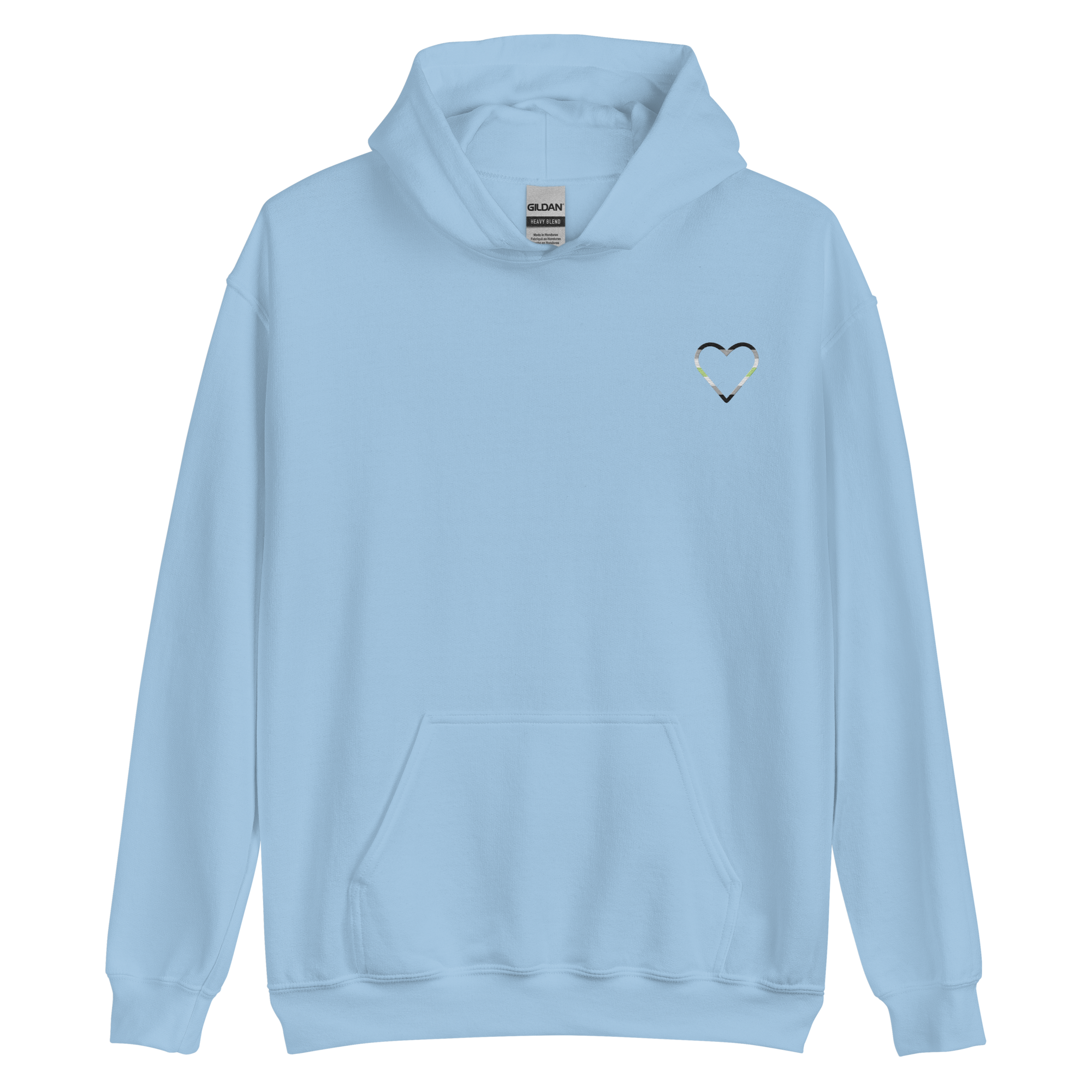 Agender Heart Hoodie: Embroidered Pride Sweatshirt