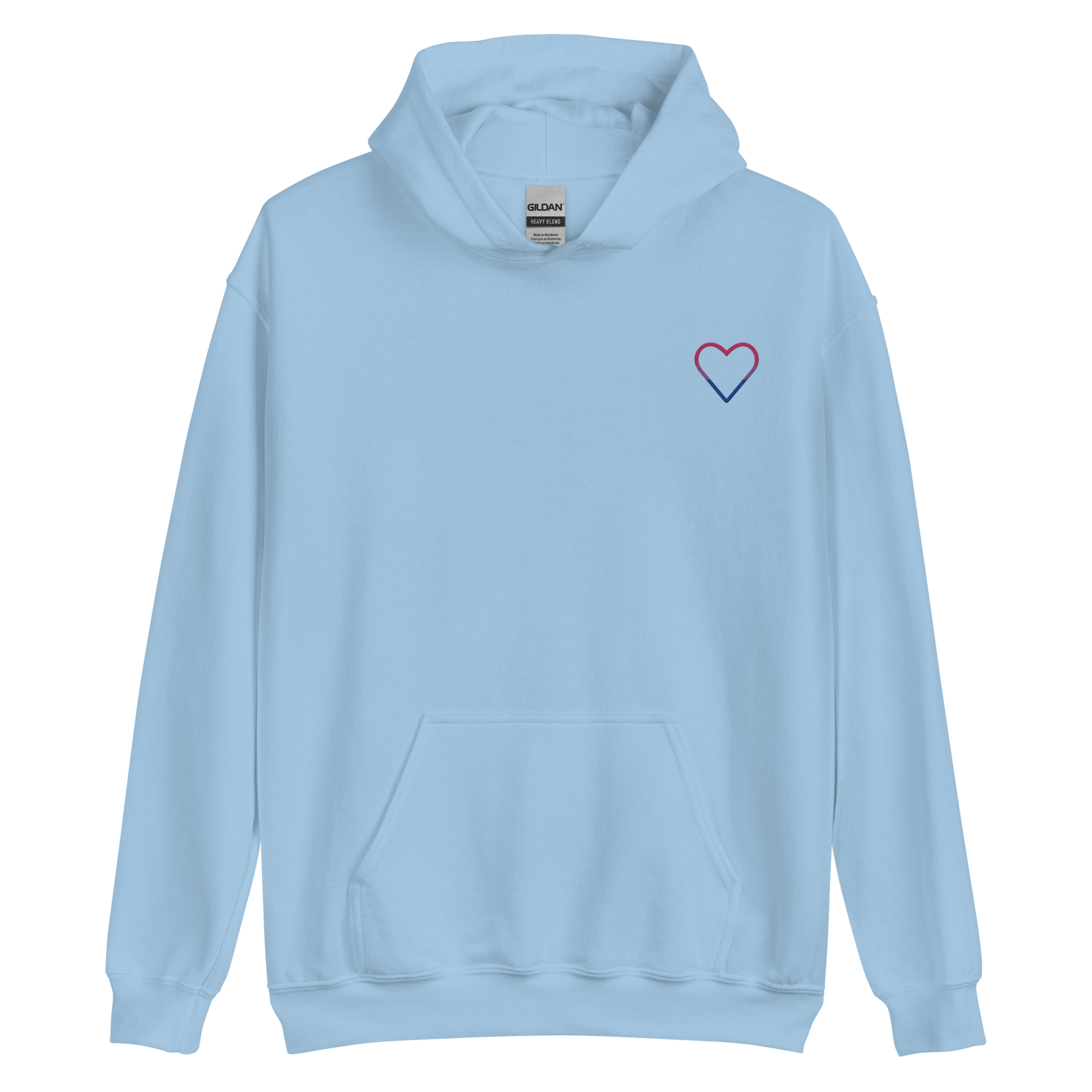 Bisexual Heart Hoodie: Embroidered Pride Sweatshirt
