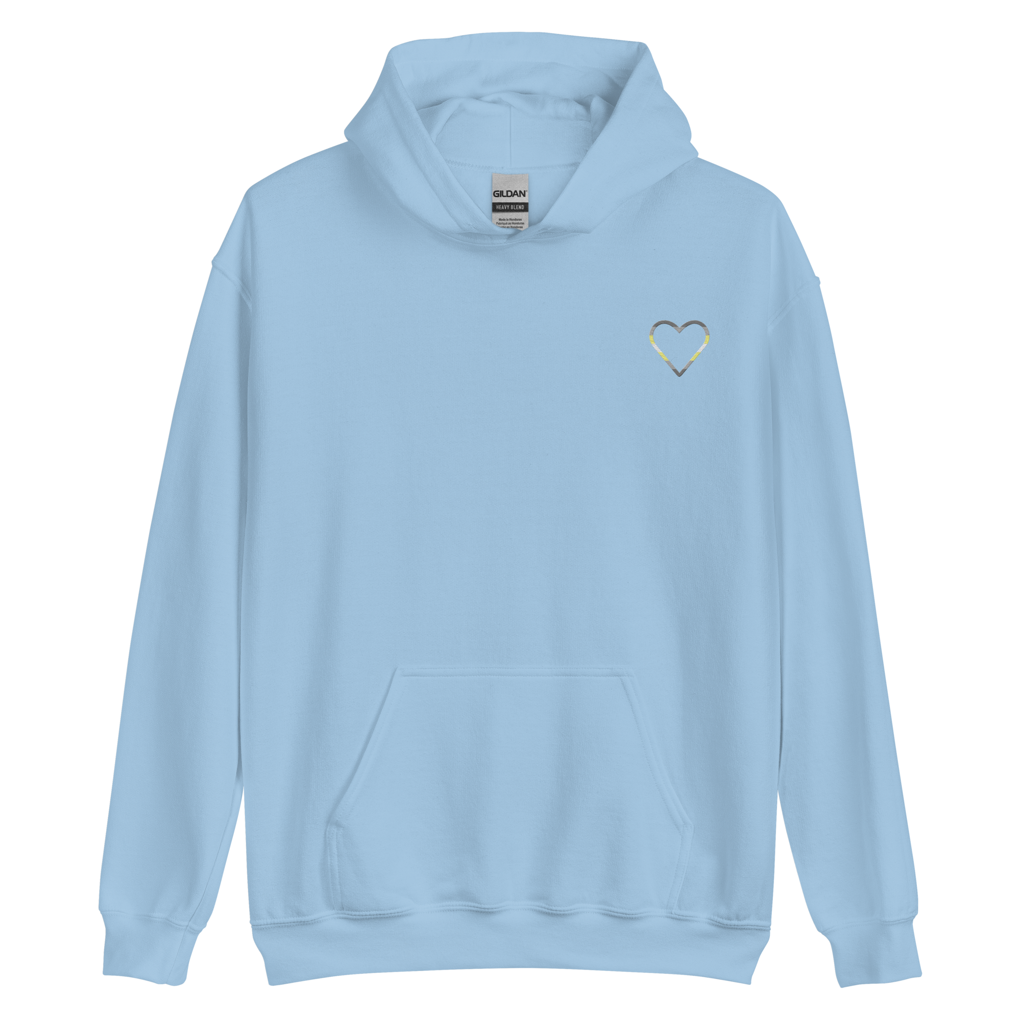 Demigender Heart Hoodie: Embroidered Pride Sweatshirt
