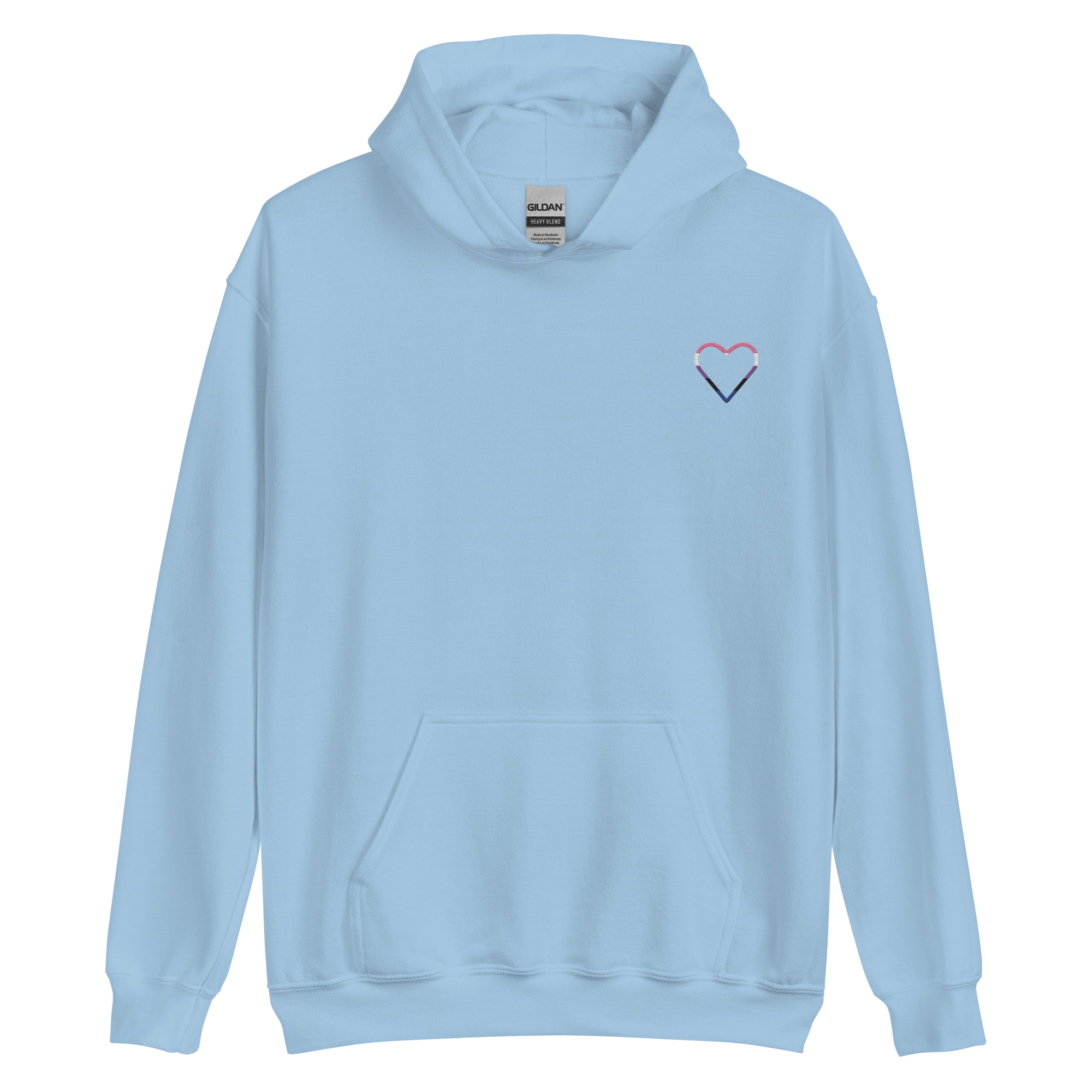 Genderfluid Heart Hoodie: Embroidered Pride Sweatshirt
