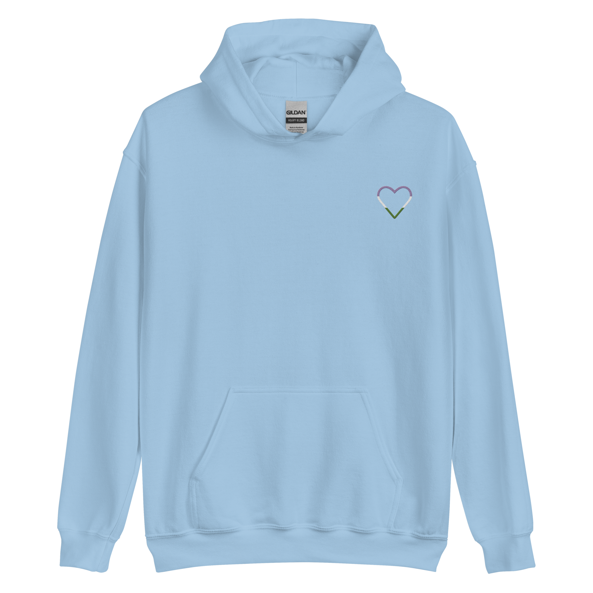 Genderqueer Heart Hoodie: Embroidered Pride Sweatshirt