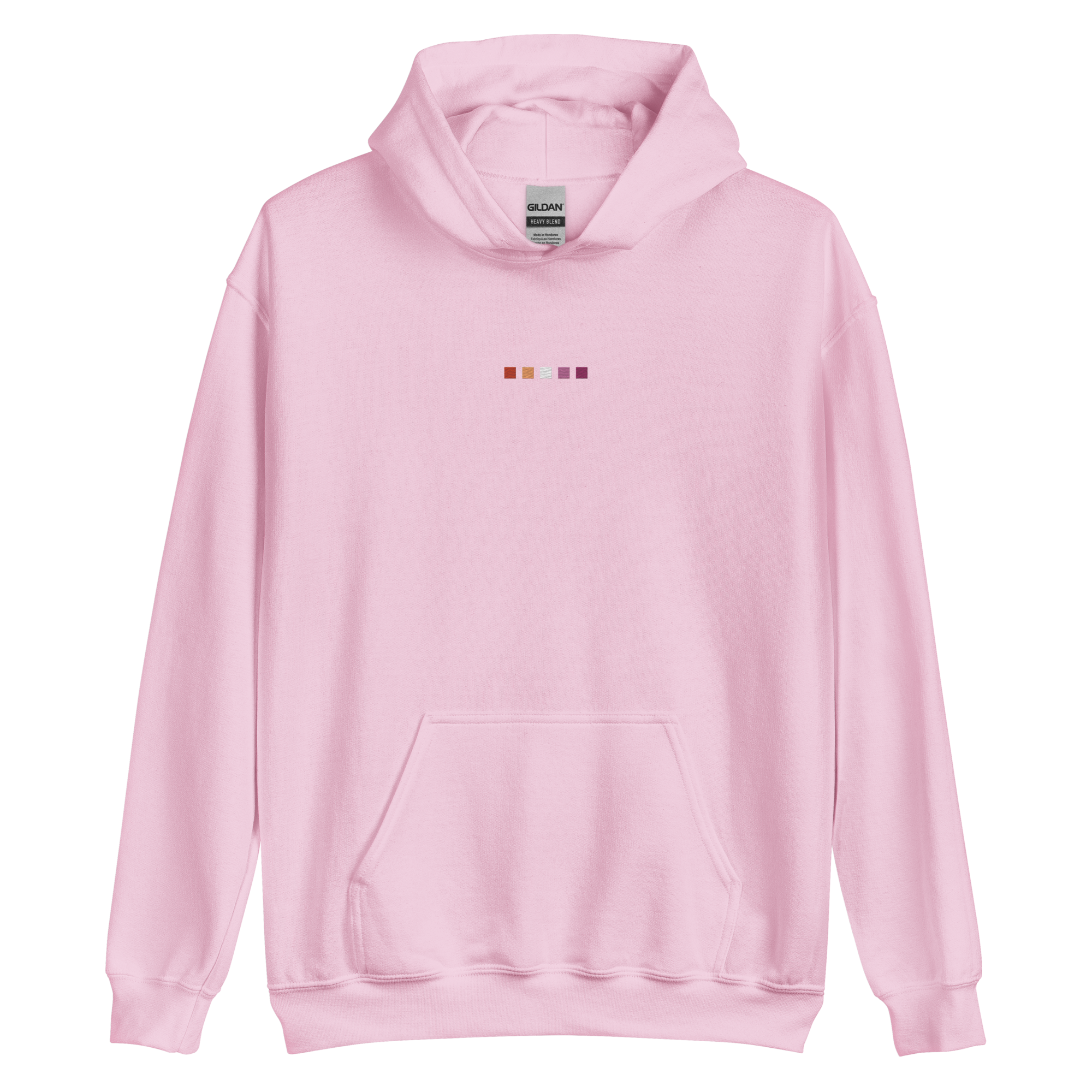 Embroidered Lesbian Hoodie: Pride Flag Horizontal Square Design