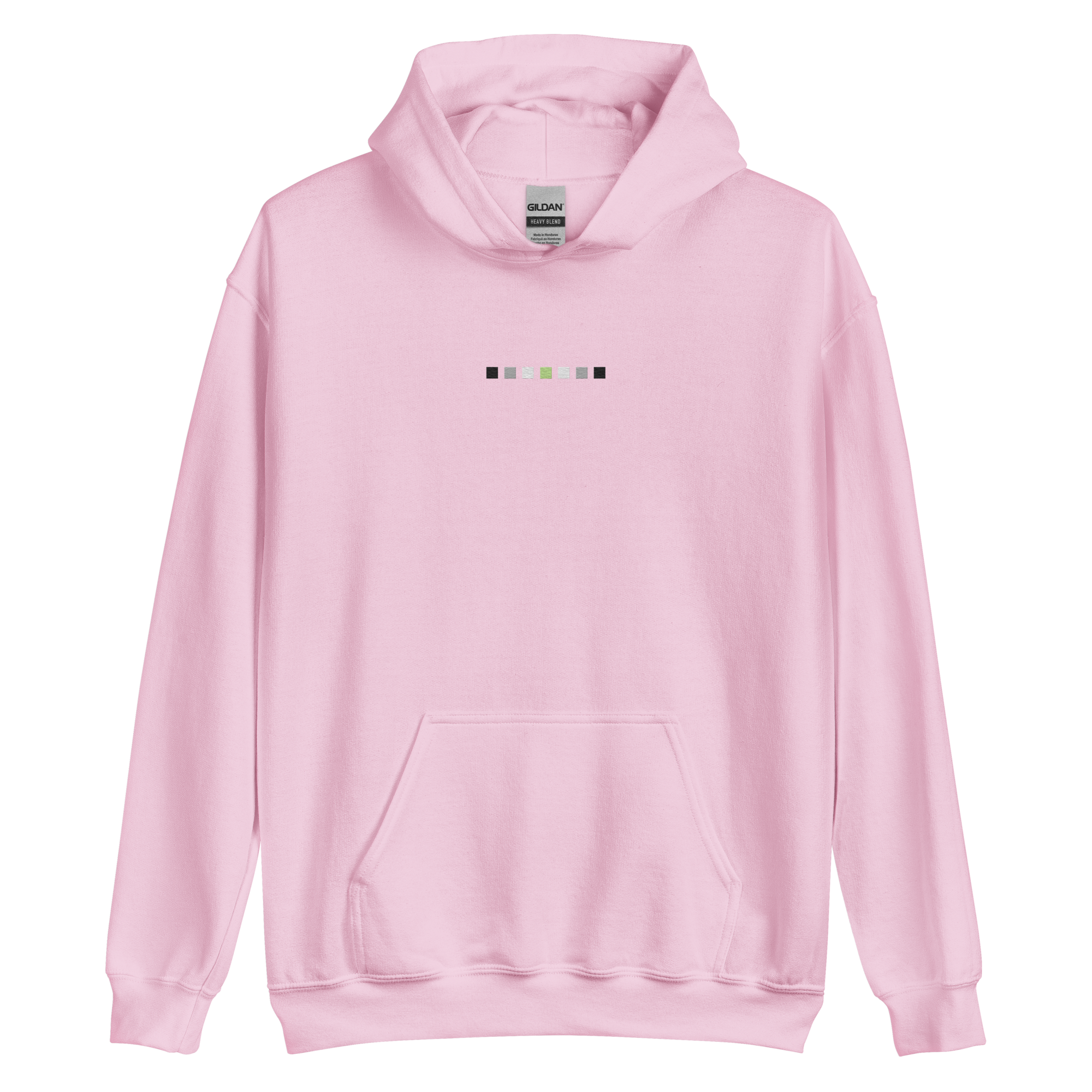 Embroidered Agender Hoodie: Pride Flag Horizontal Square Design