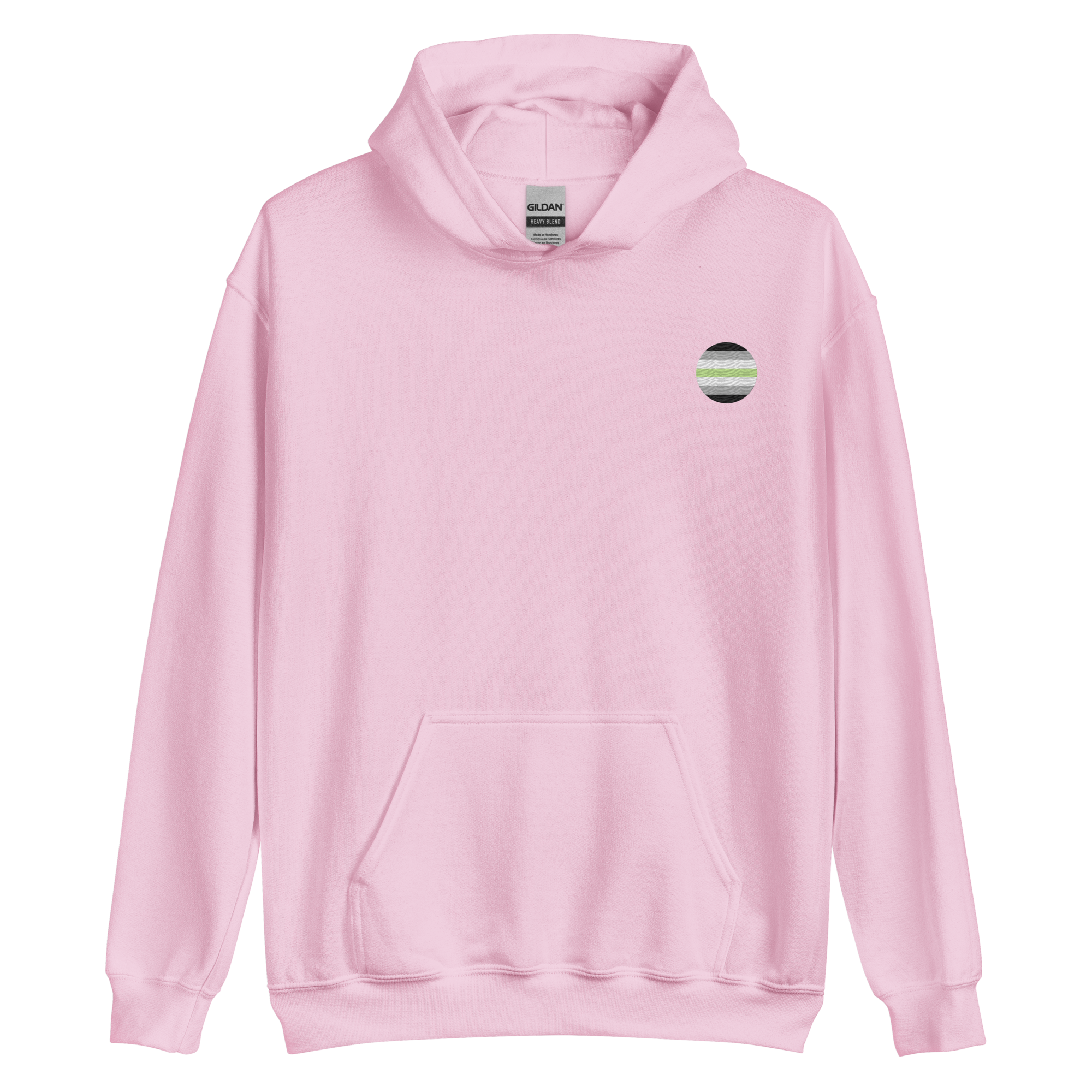 Agender Flag Embroidered Circle Hoodie: Celebratory LGBTQ+ Pride Design