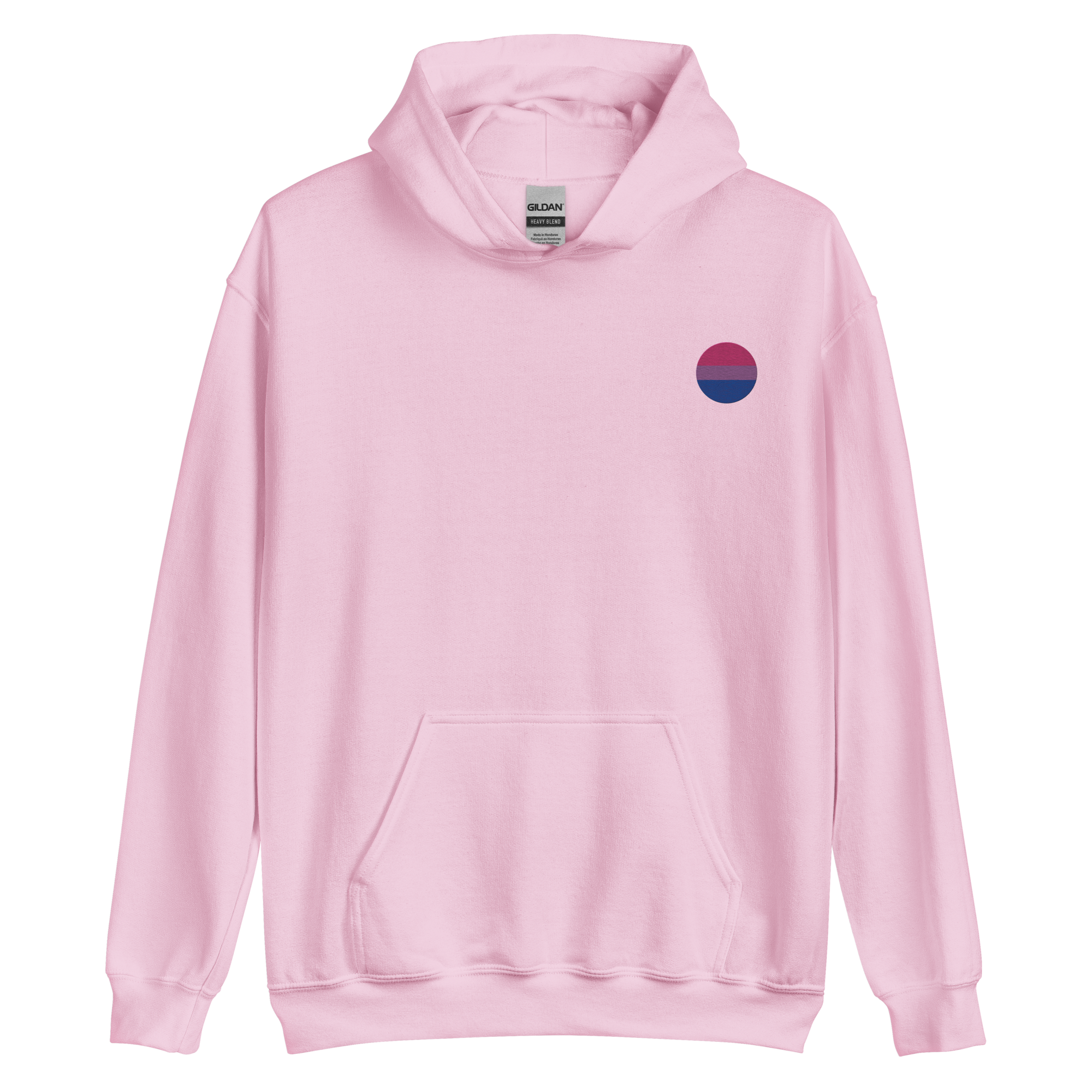 Bisexual Flag Embroidered Circle Hoodie: Celebratory LGBTQ+ Pride Design