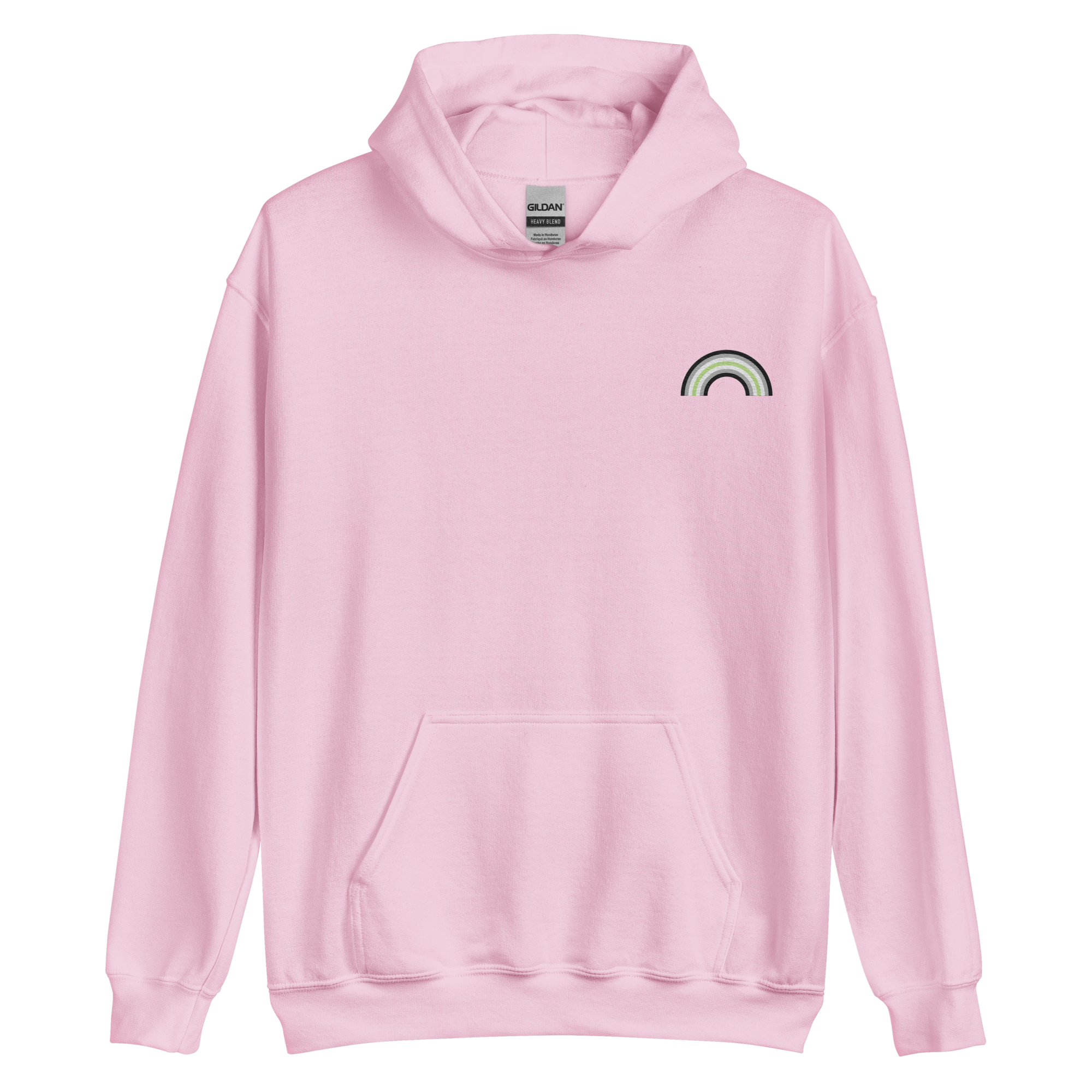 Embroidered Agender Rainbow Hoodie: Pride Flag LGBTQ+ Design