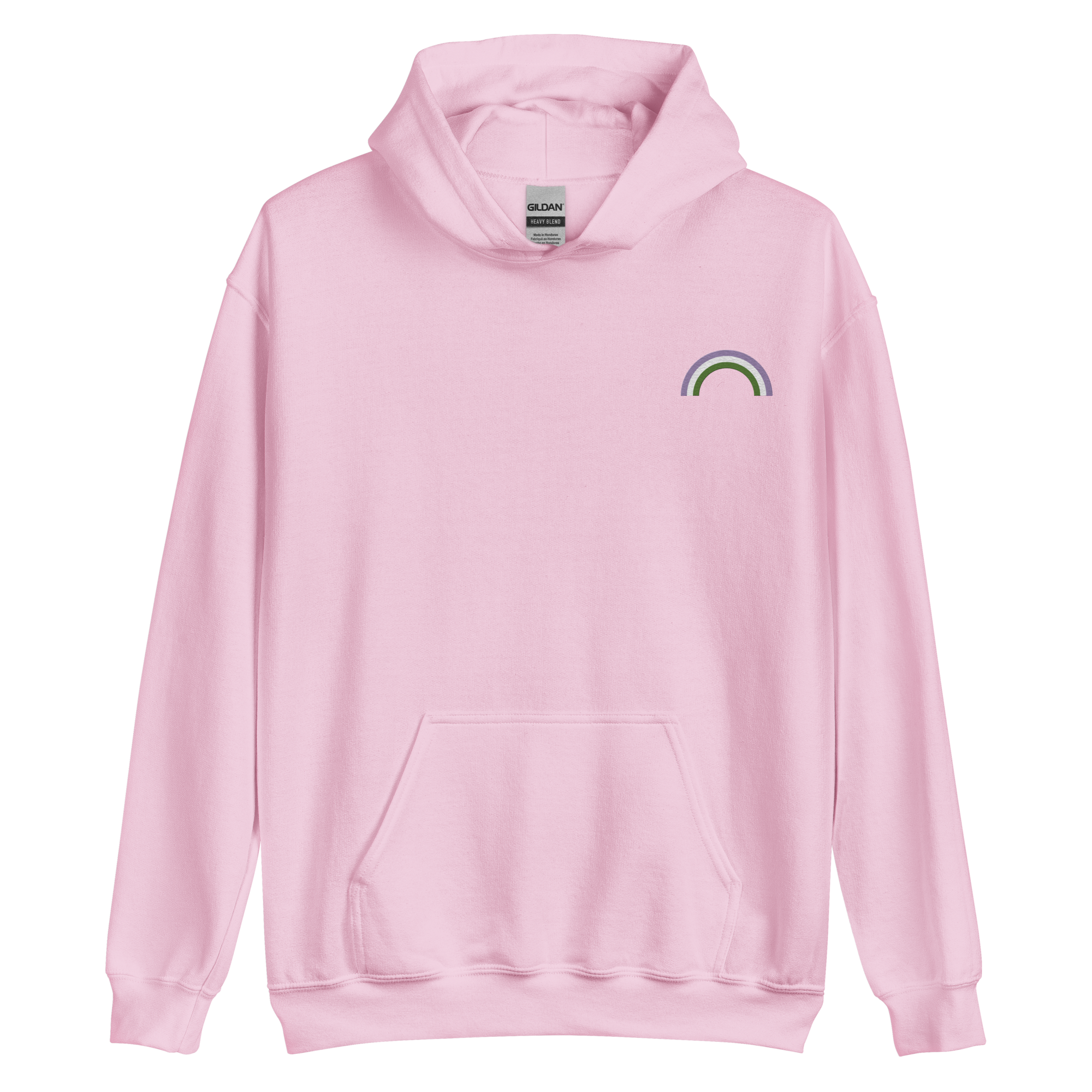 Embroidered Genderqueer Rainbow Hoodie: Pride Flag LGBTQ+ Design