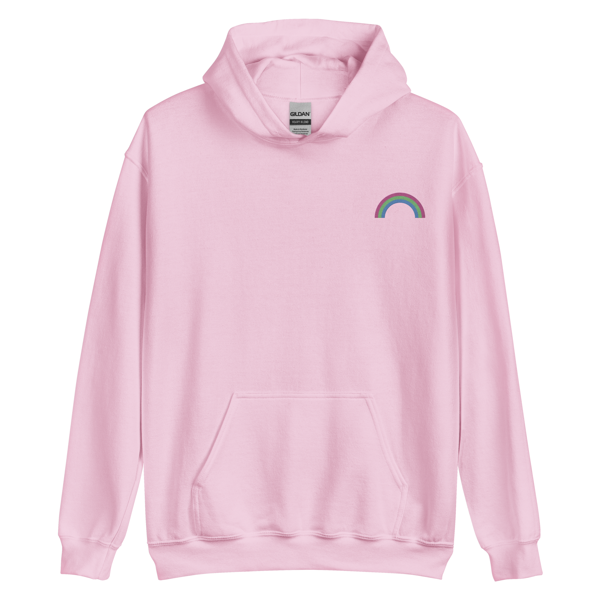 Embroidered Polysexual Rainbow Hoodie: Pride Flag LGBTQ+ Design