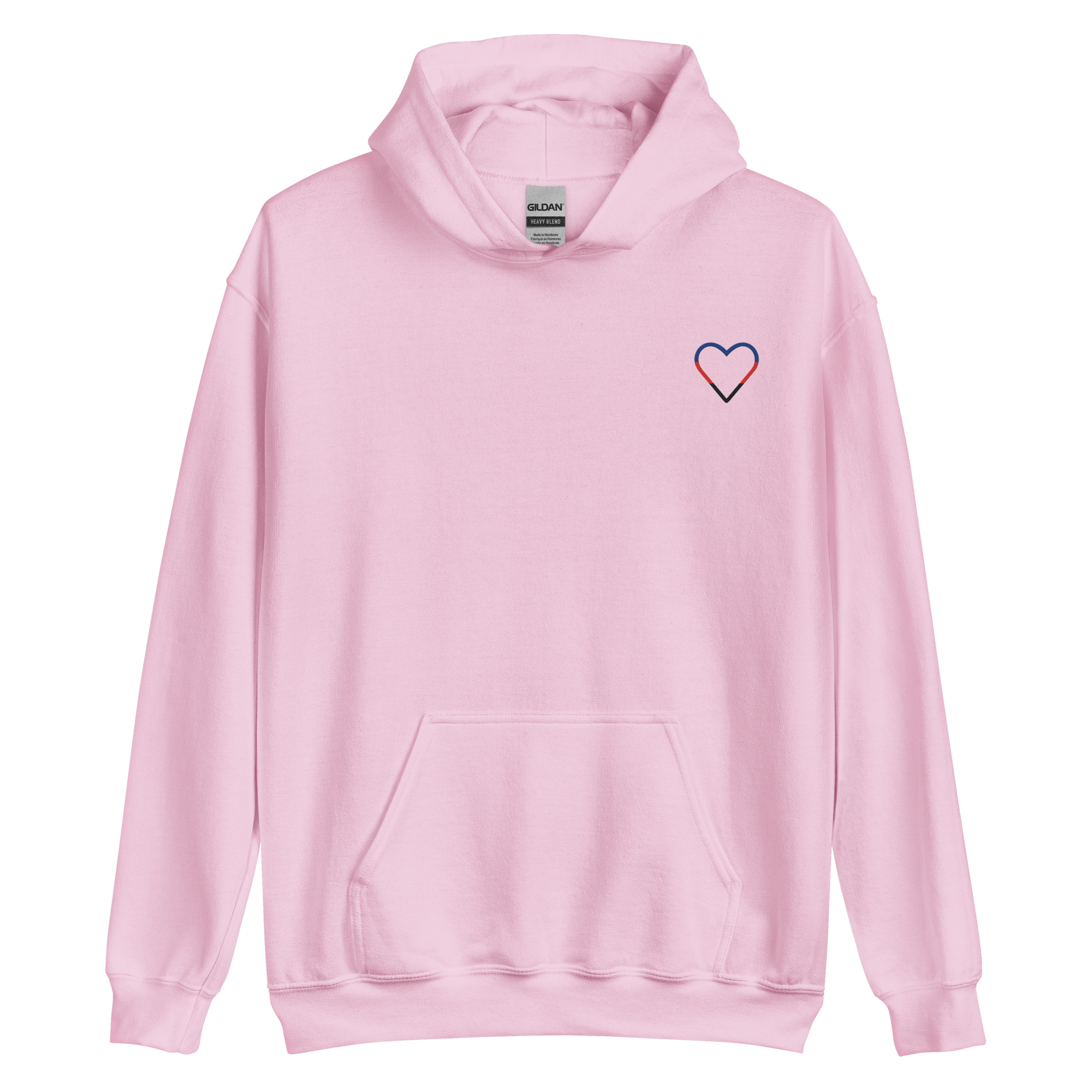 Polyamory Heart Hoodie: Embroidered Pride Sweatshirt