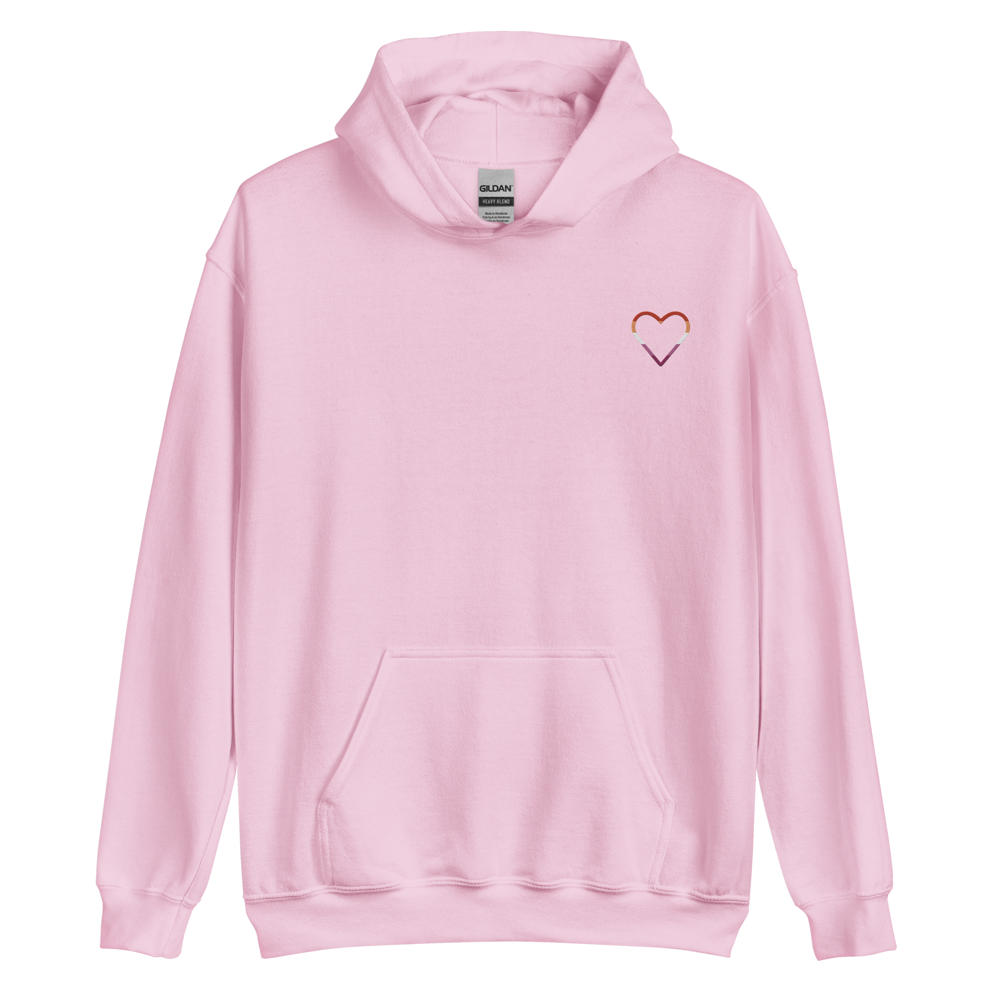 Lesbian Heart Hoodie: Embroidered Pride Sweatshirt