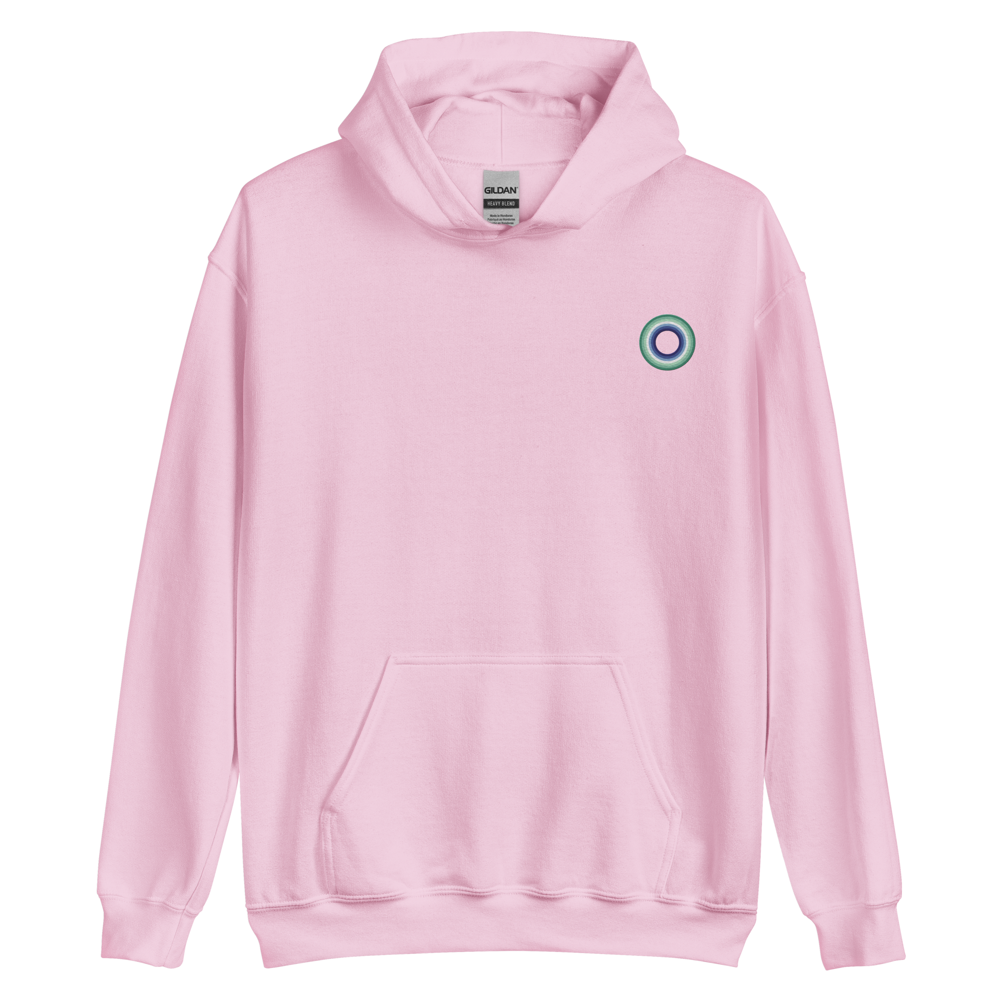 Embroidered Hoodie: Gay Pride Ring Emblem Design