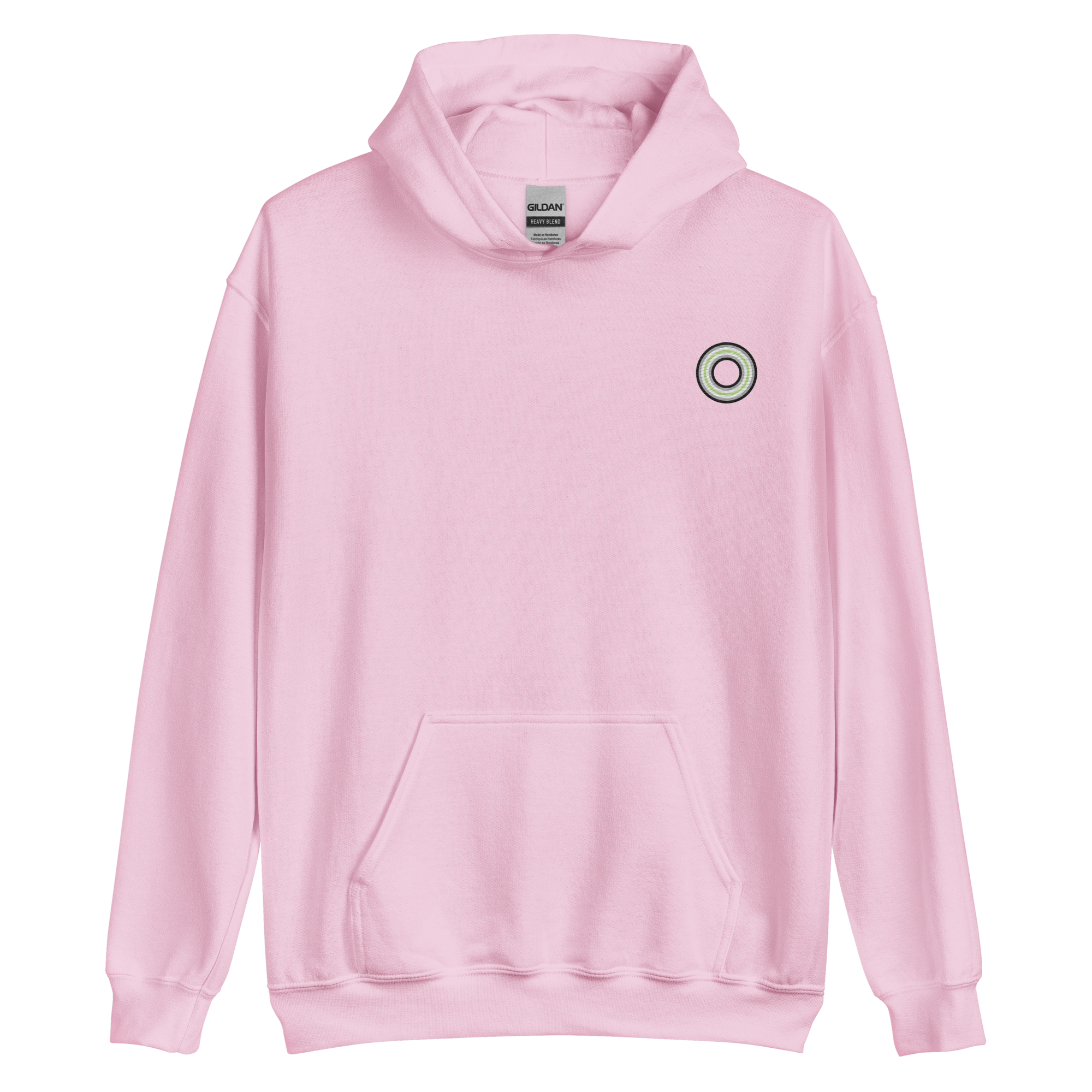 Embroidered Hoodie: Agender Pride Ring Emblem Design