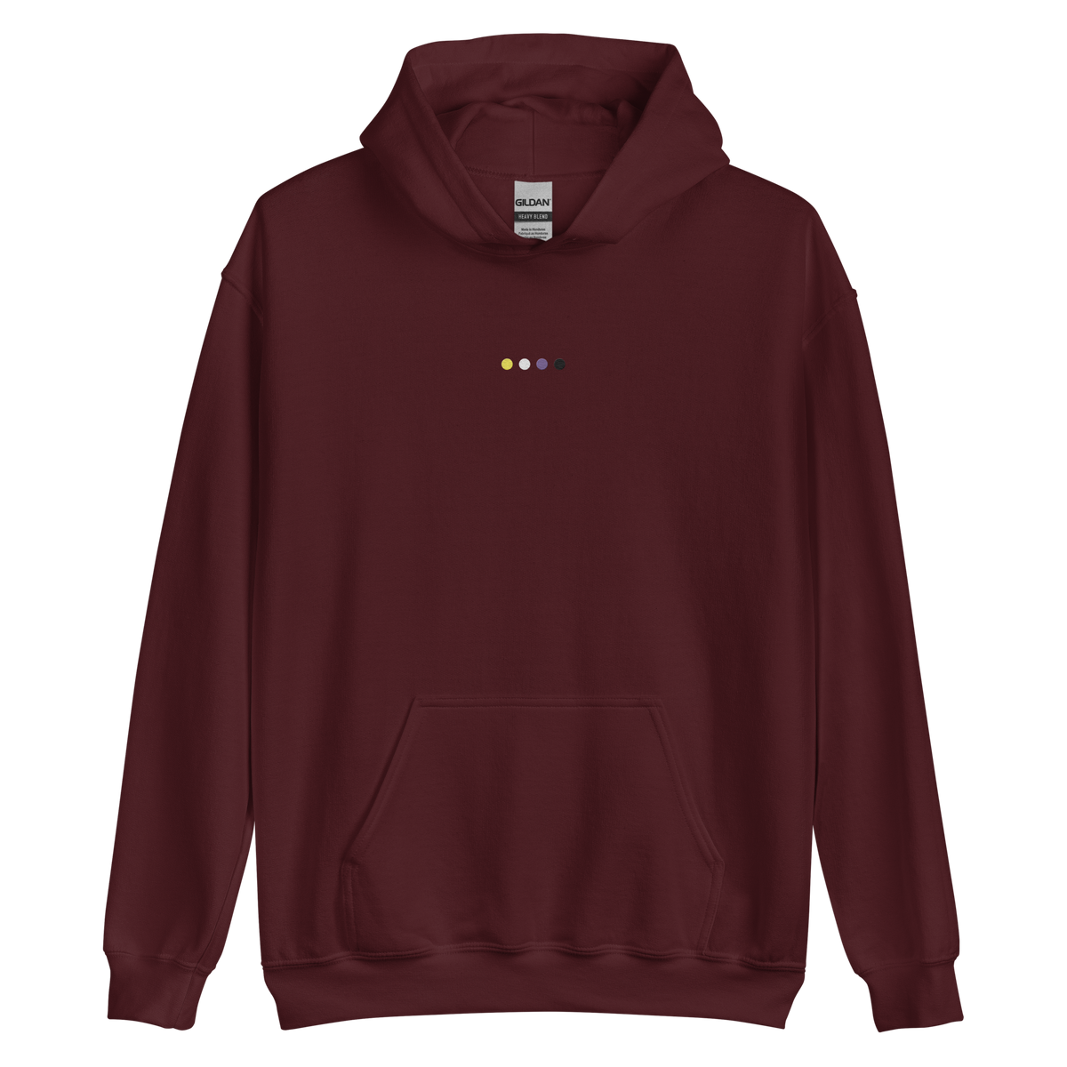 Embroidered Nonbinary Hoodie: Pride Flag Horizontal Circle Design