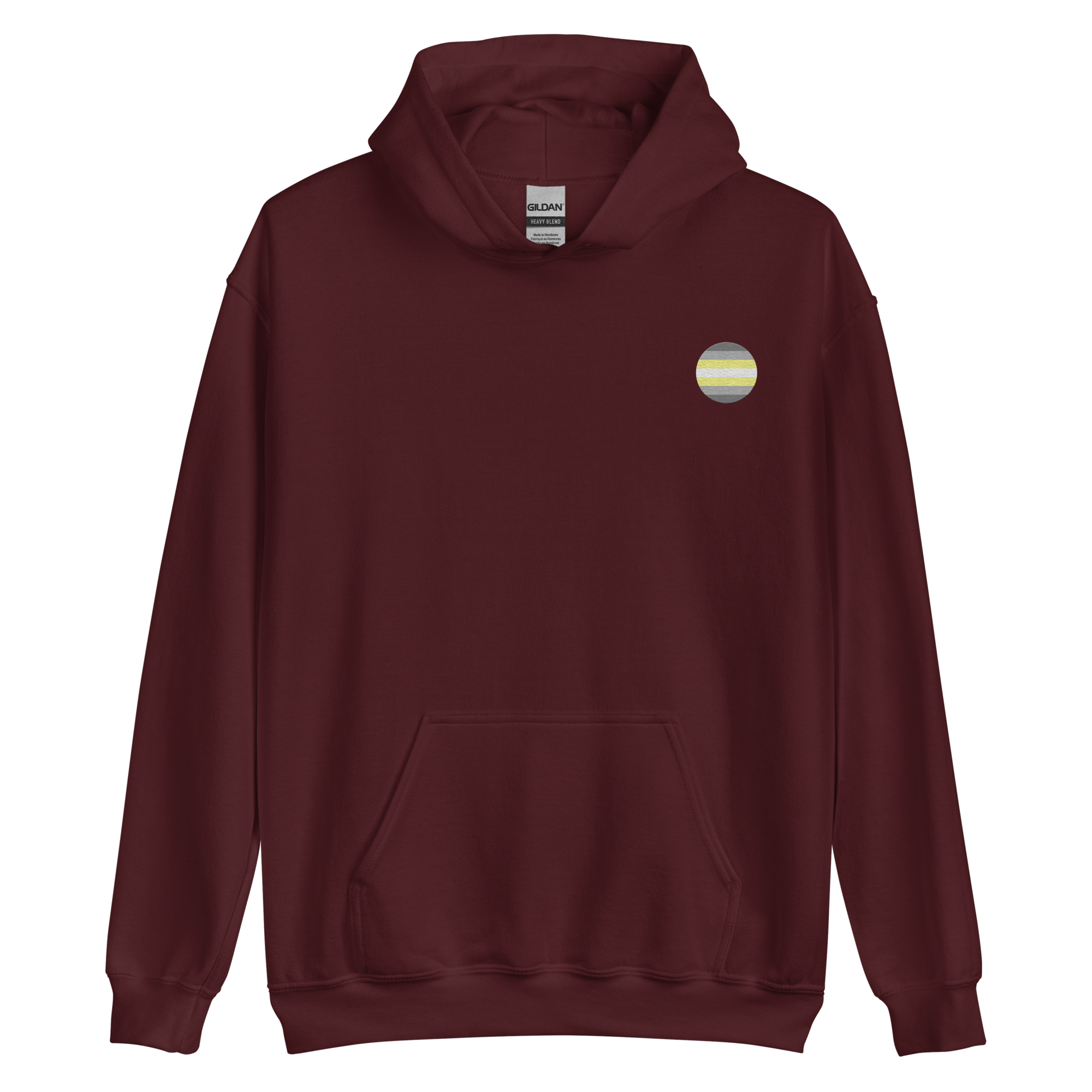 Demigender Flag Embroidered Circle Hoodie: Celebratory LGBTQ+ Pride Design