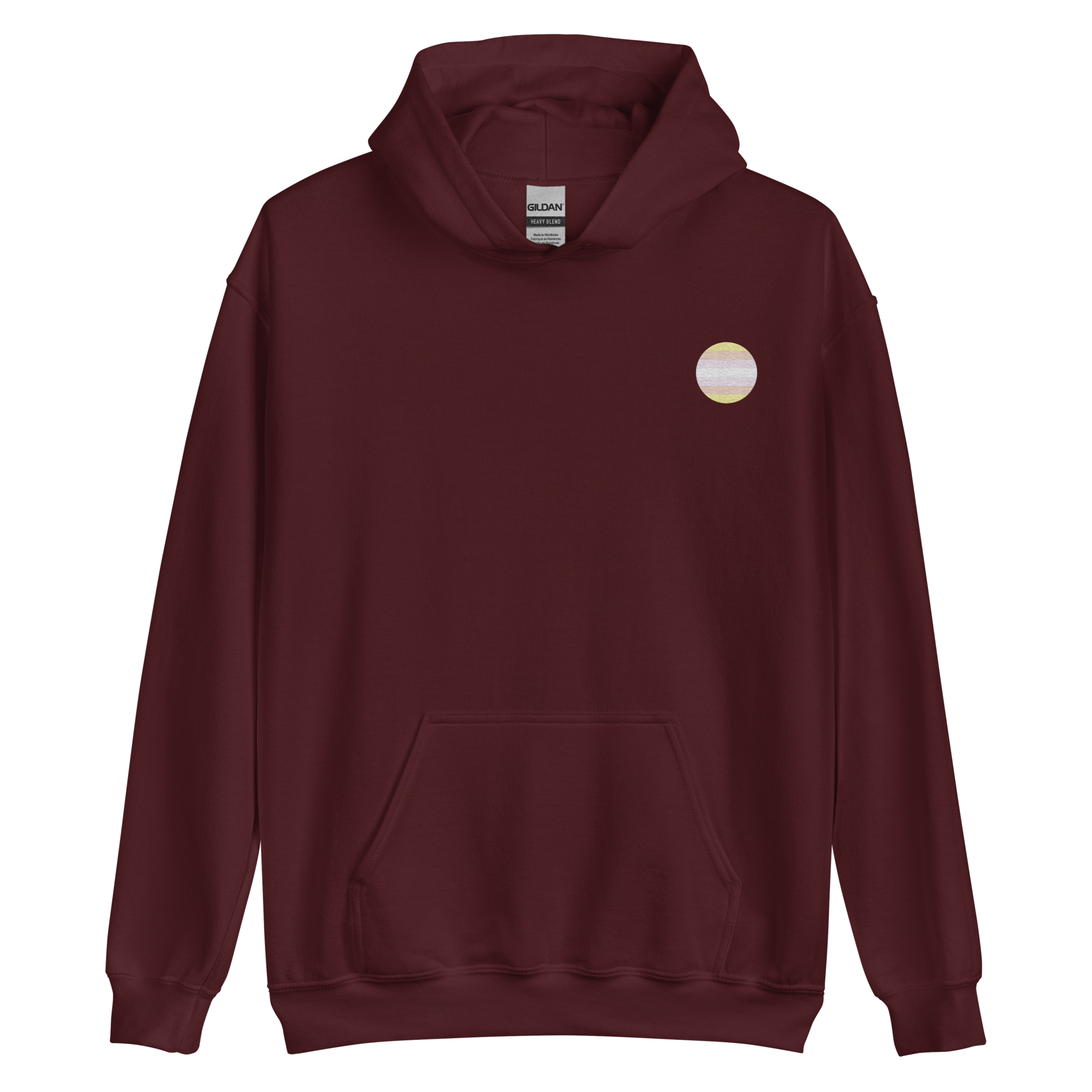 Pangender Flag Embroidered Circle Hoodie: Celebratory LGBTQ+ Pride Design