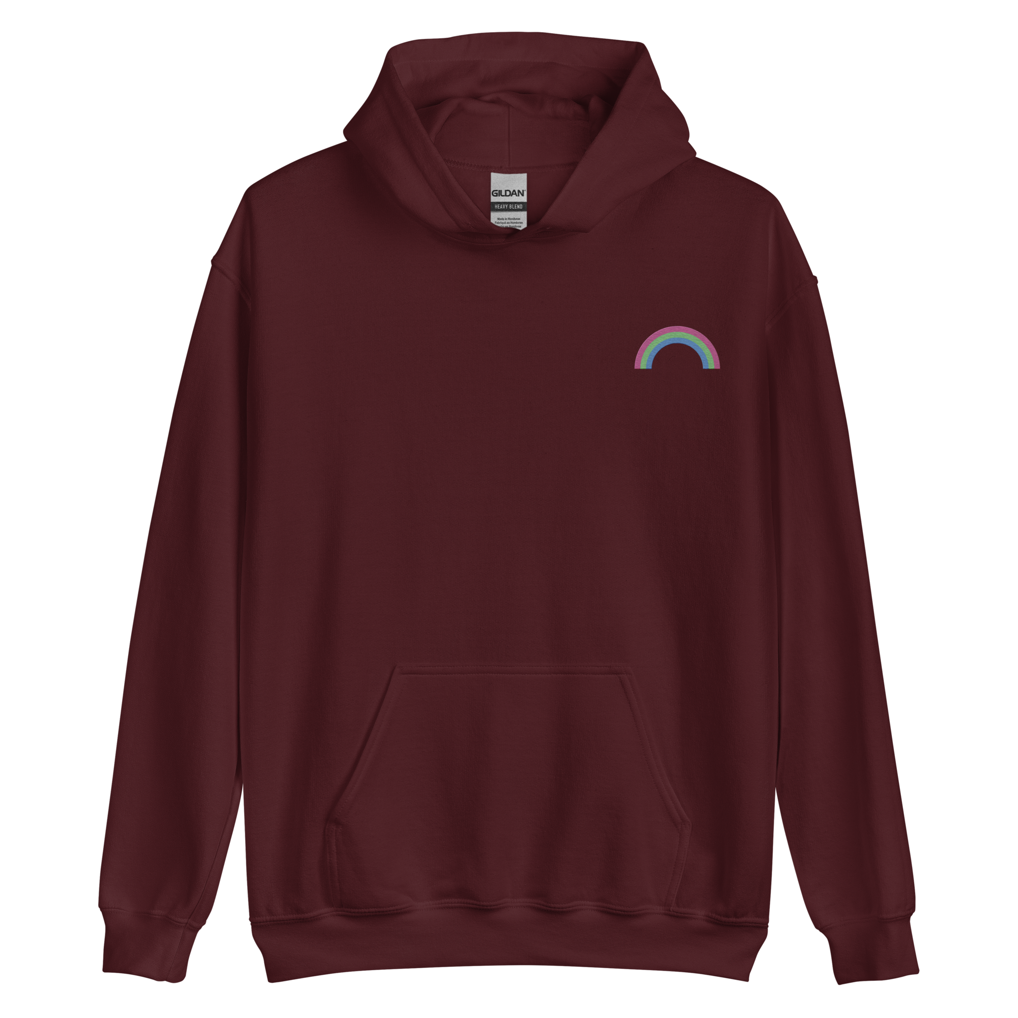 Embroidered Polysexual Rainbow Hoodie: Pride Flag LGBTQ+ Design