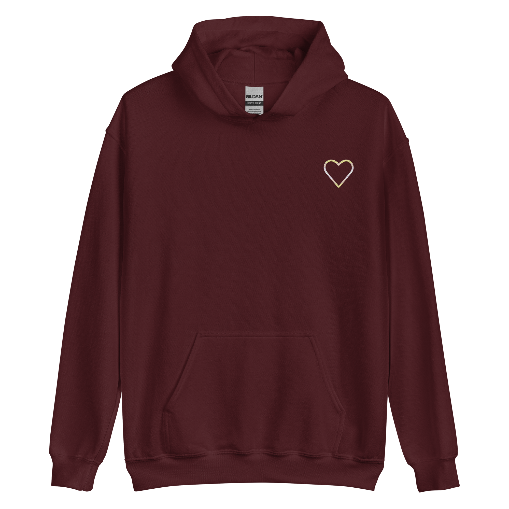 Pangender Heart Hoodie: Embroidered Pride Sweatshirt