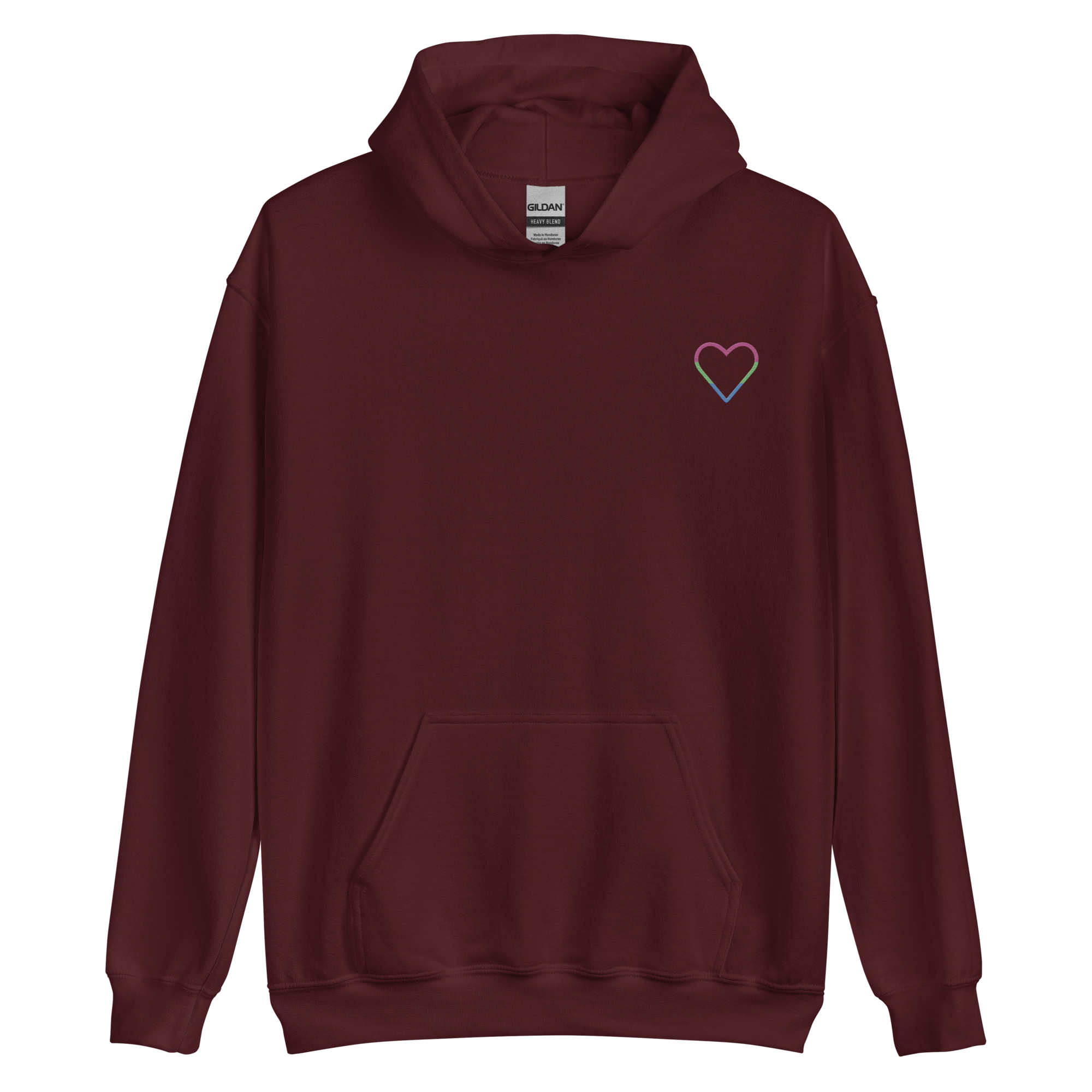 Polysexual Heart Hoodie: Embroidered Pride Sweatshirt