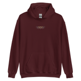 Demigender Pride Hoodie: Interlaced Heart Outlines Embroidered Sweatshirt