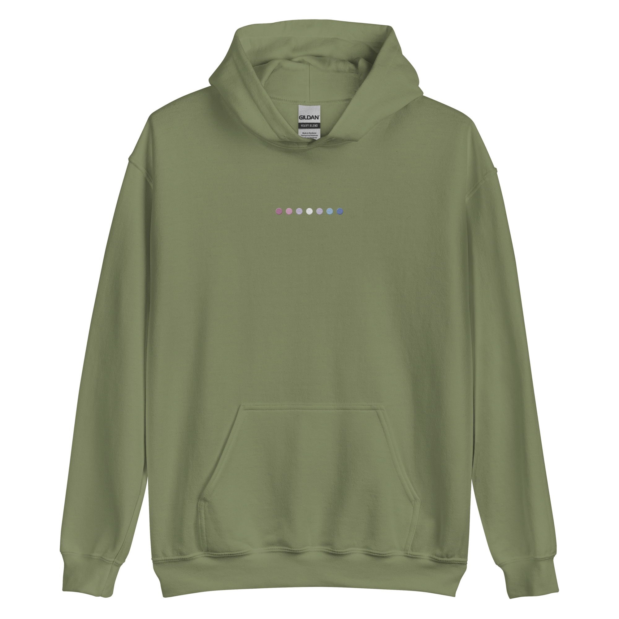 Embroidered Bigender Hoodie: Pride Flag Horizontal Circle Design