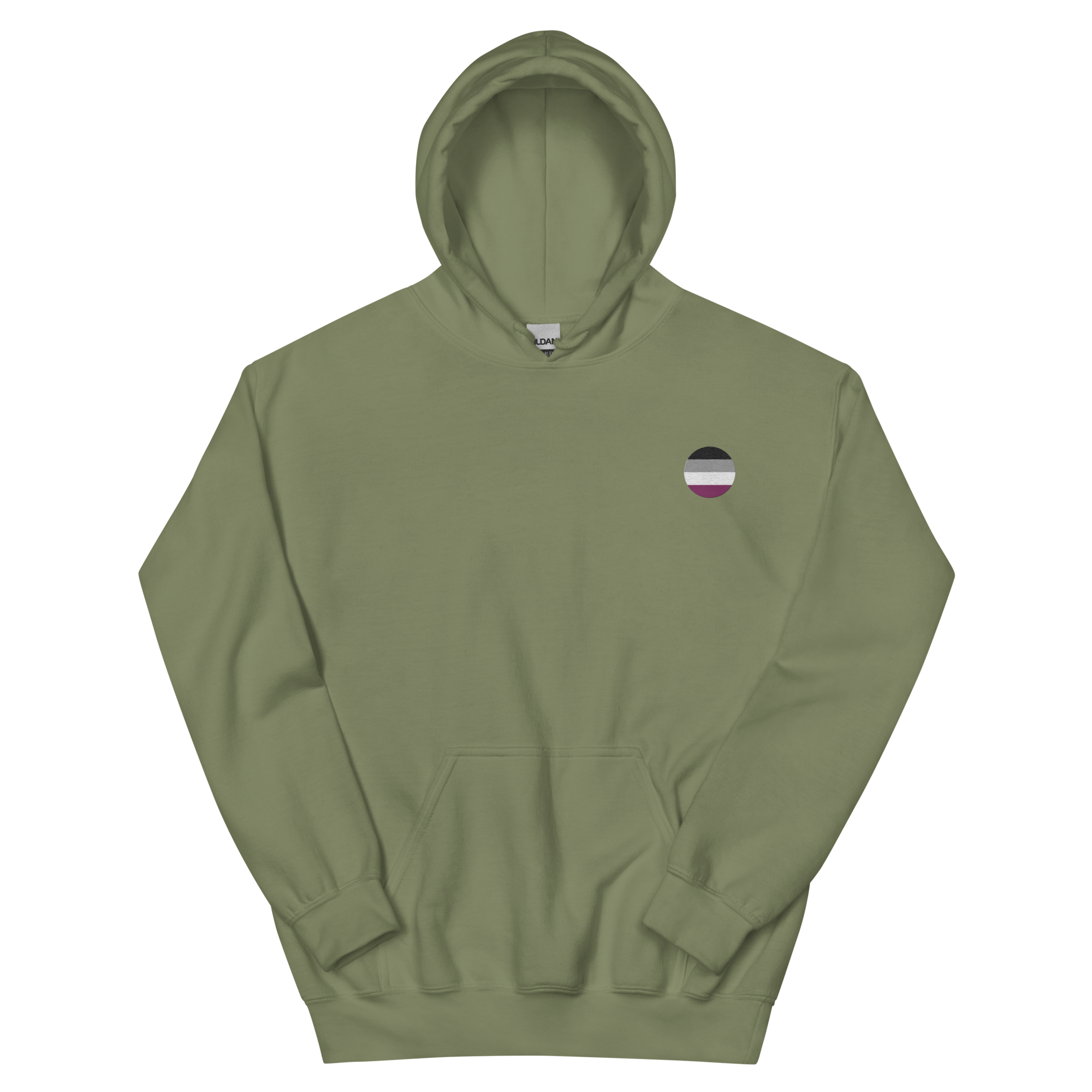 Asexual Flag Embroidered Circle Hoodie: Celebratory LGBTQ+ Pride Design