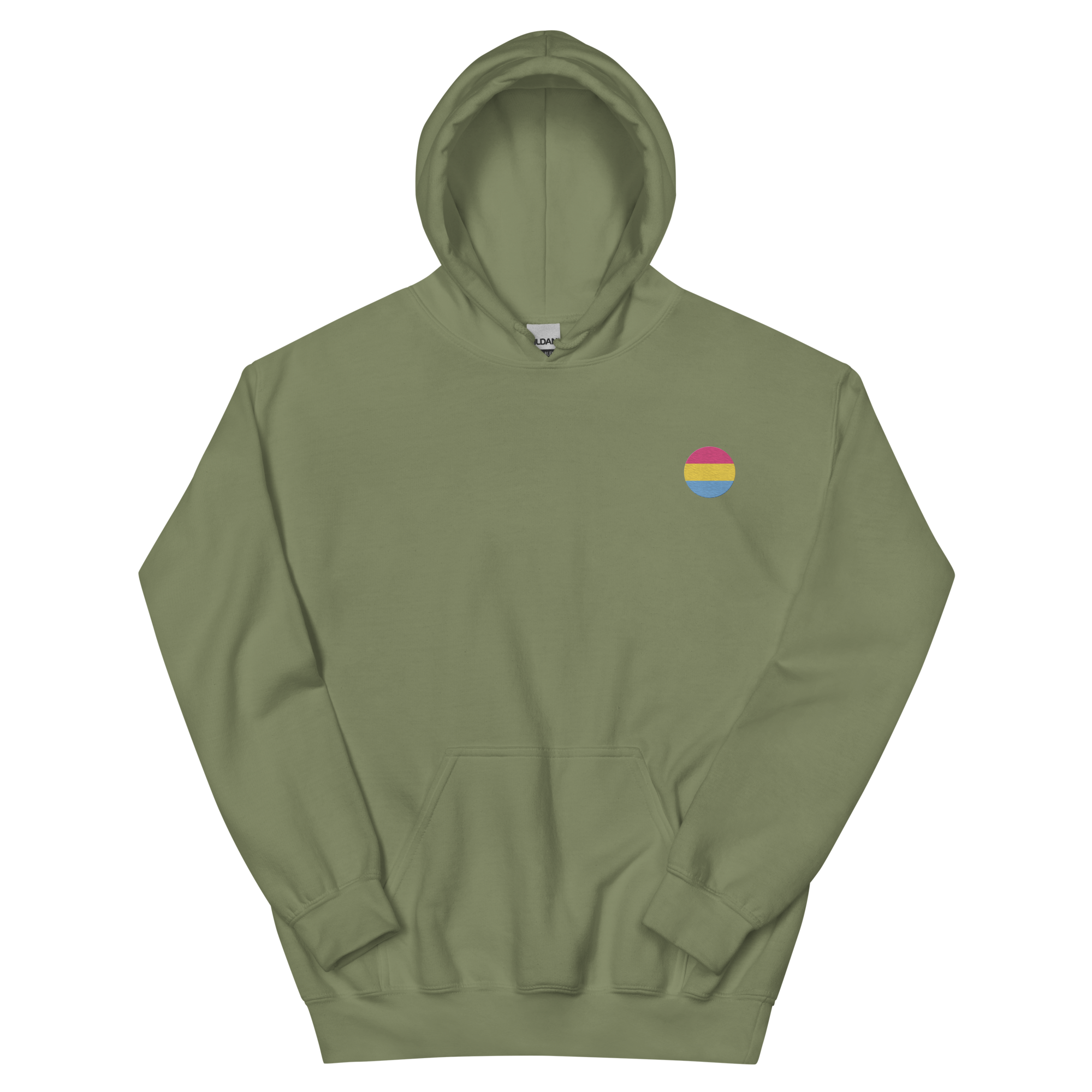 Pansexual Flag Embroidered Circle Hoodie: Celebratory LGBTQ+ Pride Design