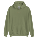 Embroidered Lesbian Hoodie: Pride Flag Horizontal Heart Design