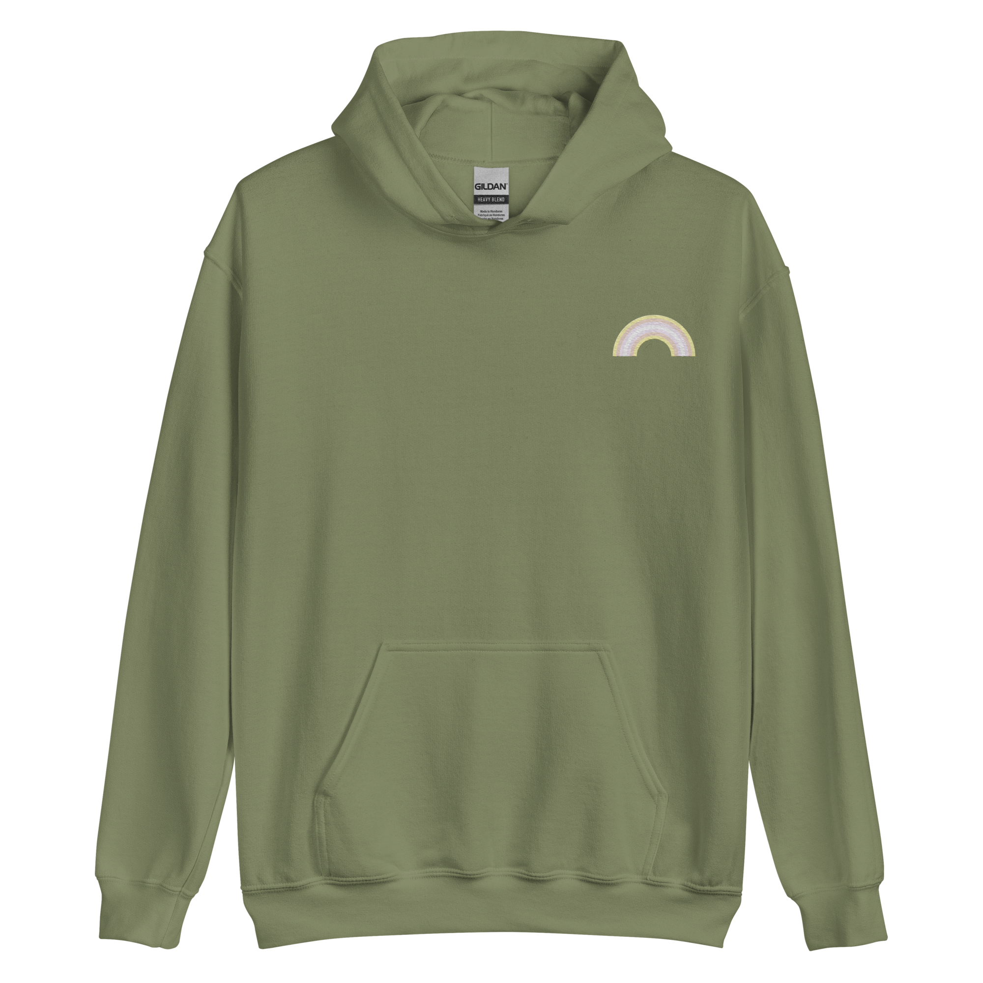 Embroidered Pangender Rainbow Hoodie: Pride Flag LGBTQ+ Design