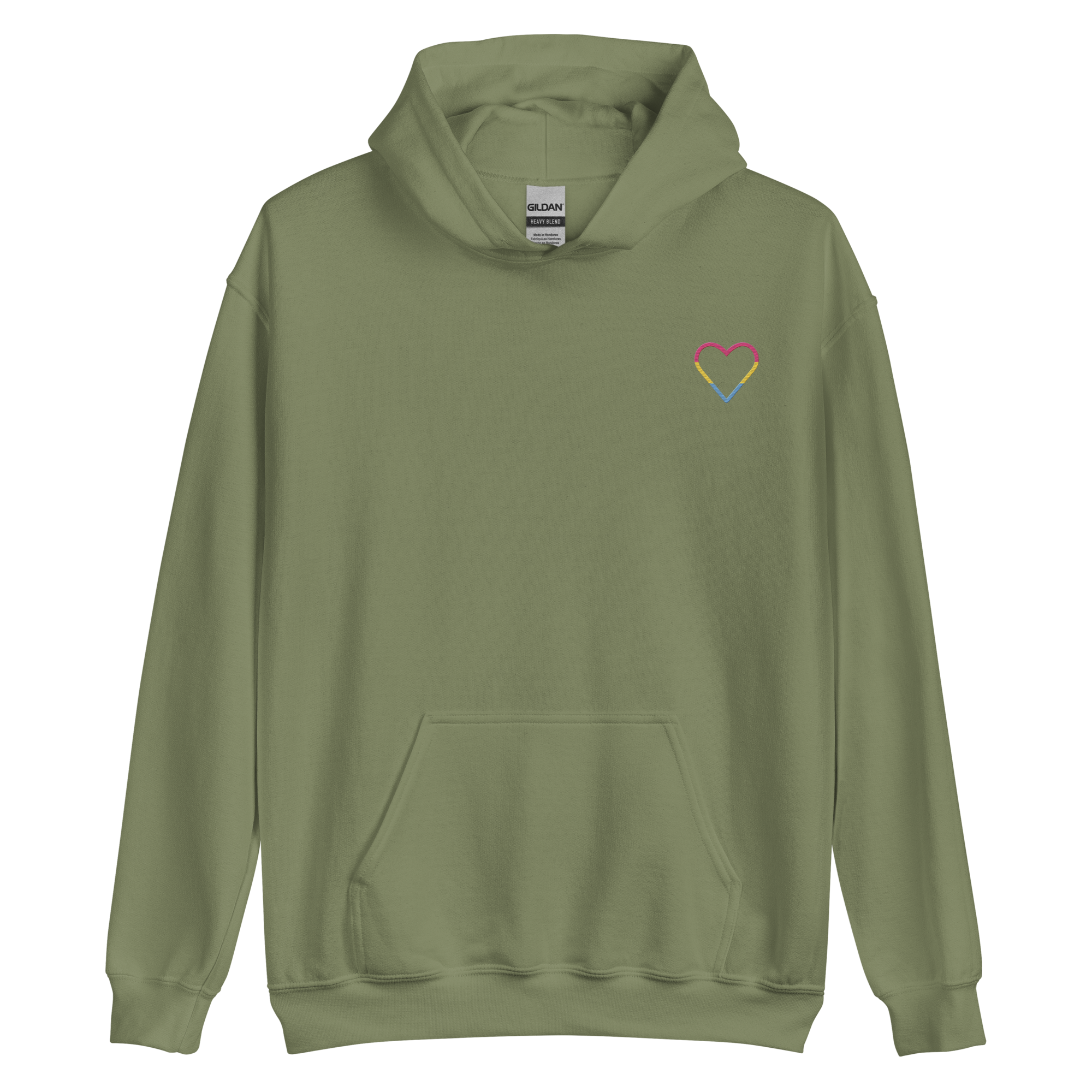 Pansexual Heart Hoodie: Embroidered Pride Sweatshirt