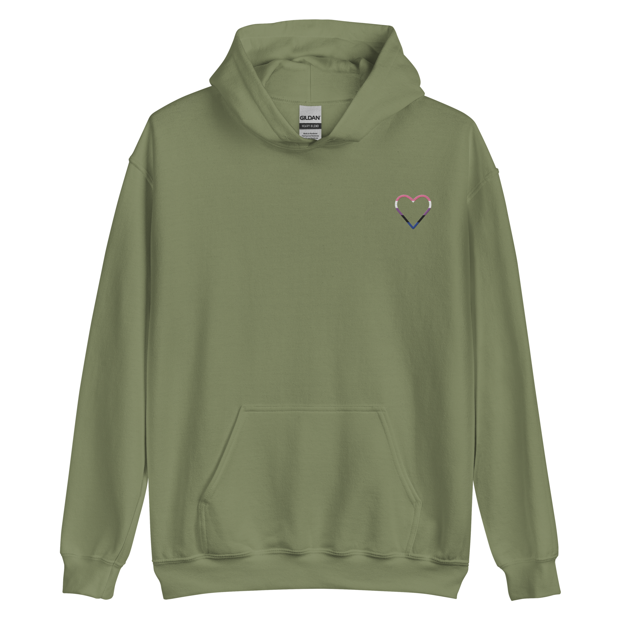 Genderfluid Heart Hoodie: Embroidered Pride Sweatshirt
