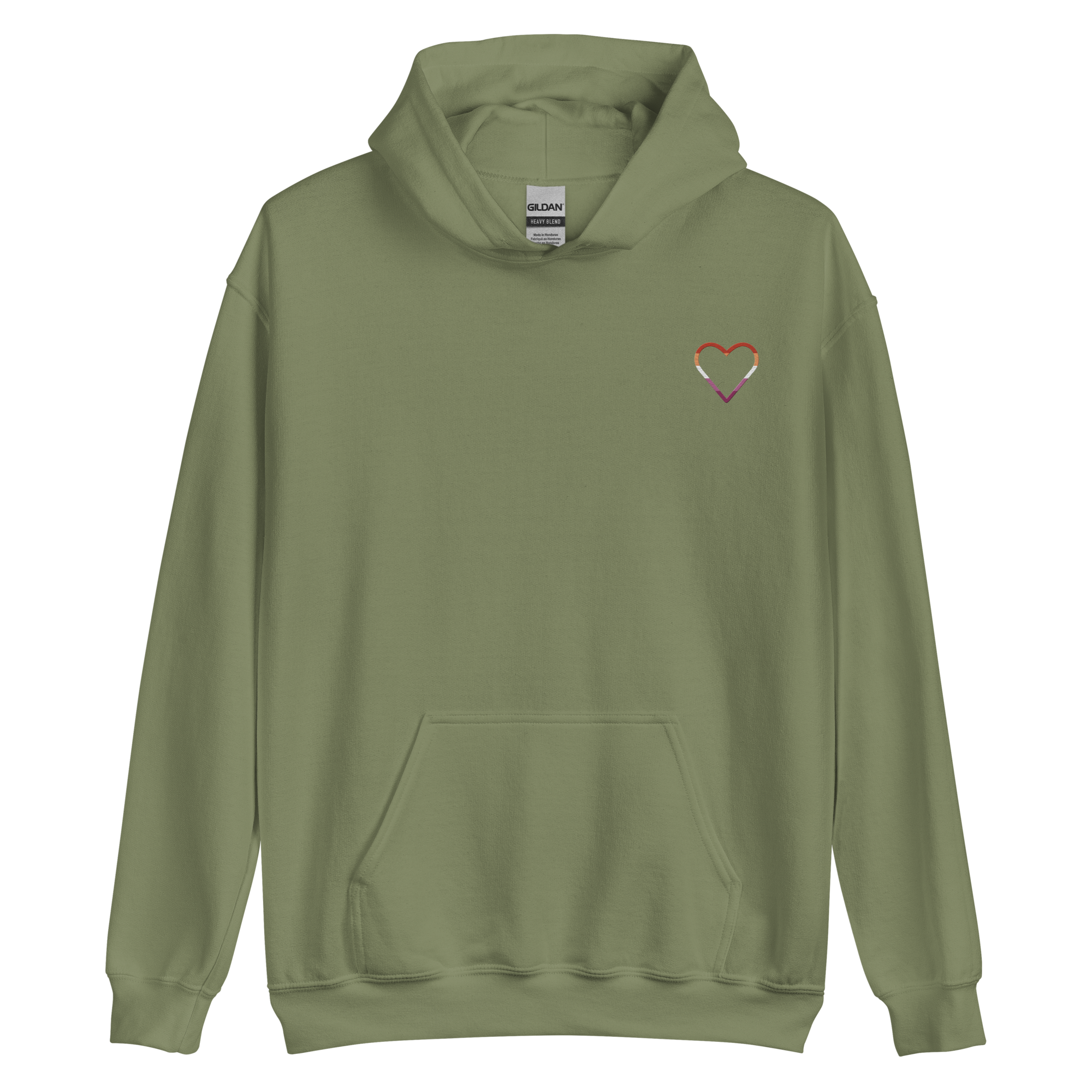 Lesbian Heart Hoodie: Embroidered Pride Sweatshirt