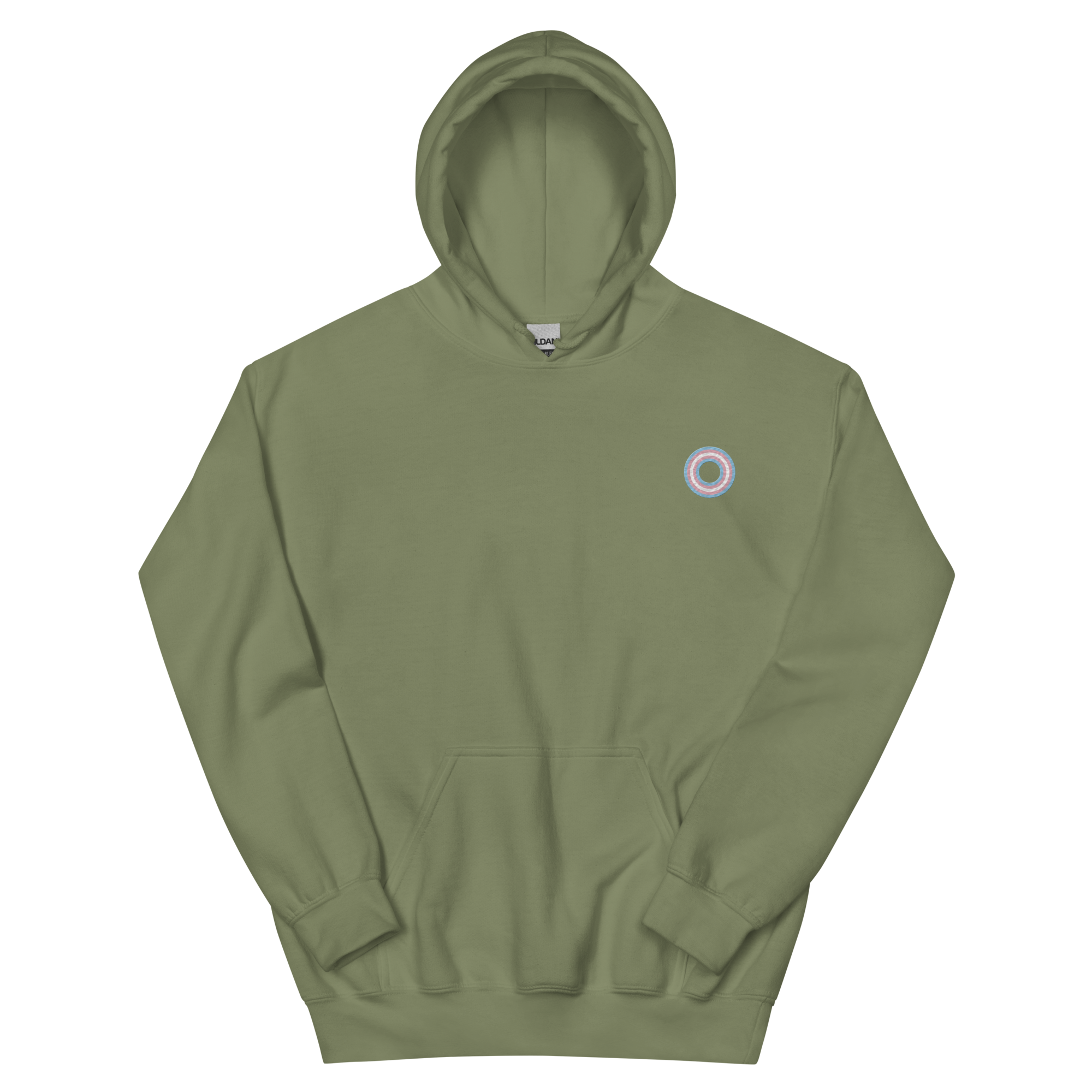 Embroidered Hoodie: Transgender Pride Ring Emblem Design