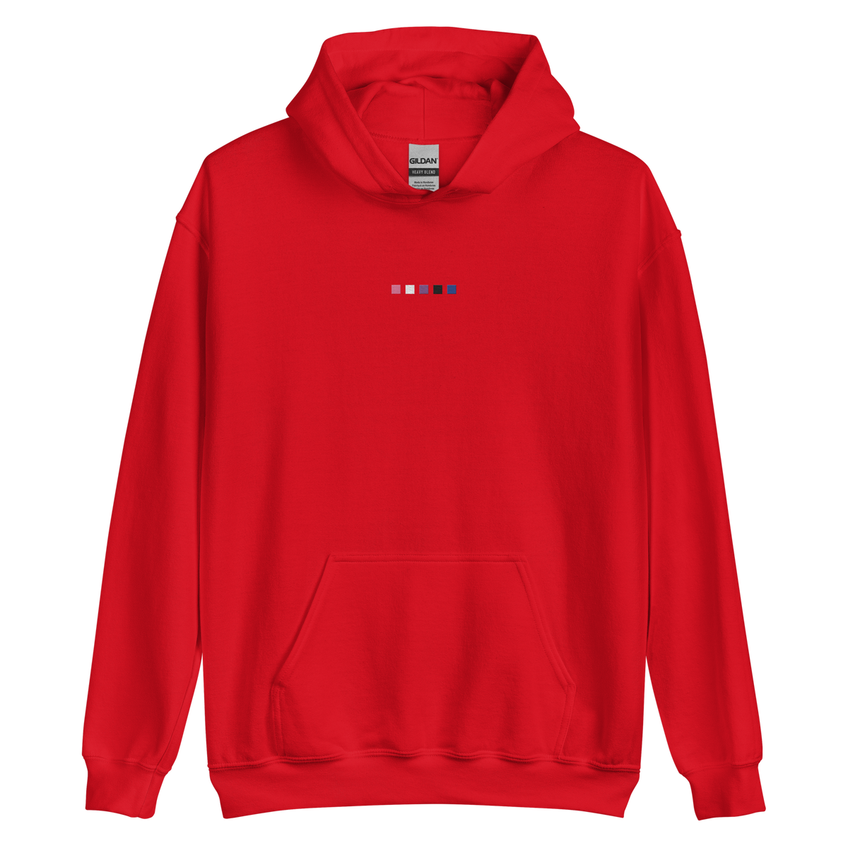Embroidered Genderfluid Hoodie: Pride Flag Horizontal Square Design