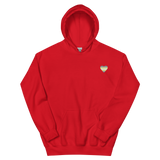 Demigender Flag Embroidered Heart Hoodie: Celebratory LGBTQ+ Pride Design