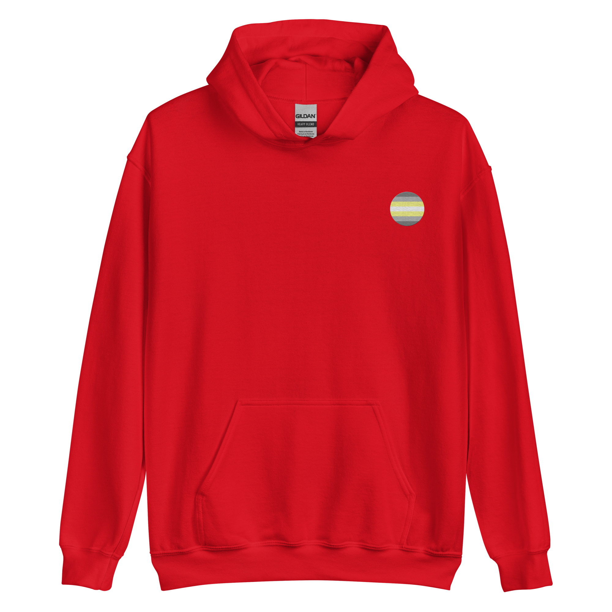 Demigender Flag Embroidered Circle Hoodie: Celebratory LGBTQ+ Pride Design