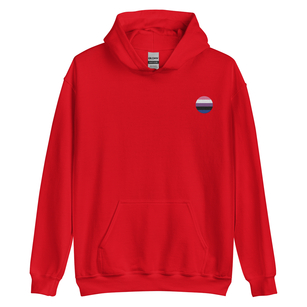 Genderfluid Flag Embroidered Circle Hoodie: Celebratory LGBTQ+ Pride Design