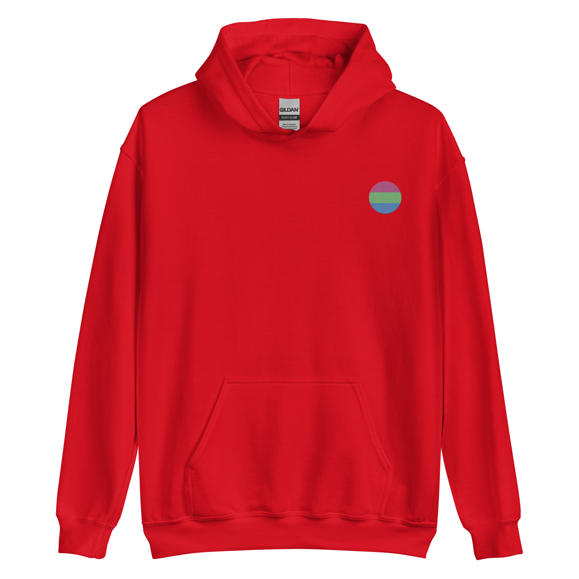 Polysexual Flag Embroidered Circle Hoodie: Celebratory LGBTQ+ Pride Design