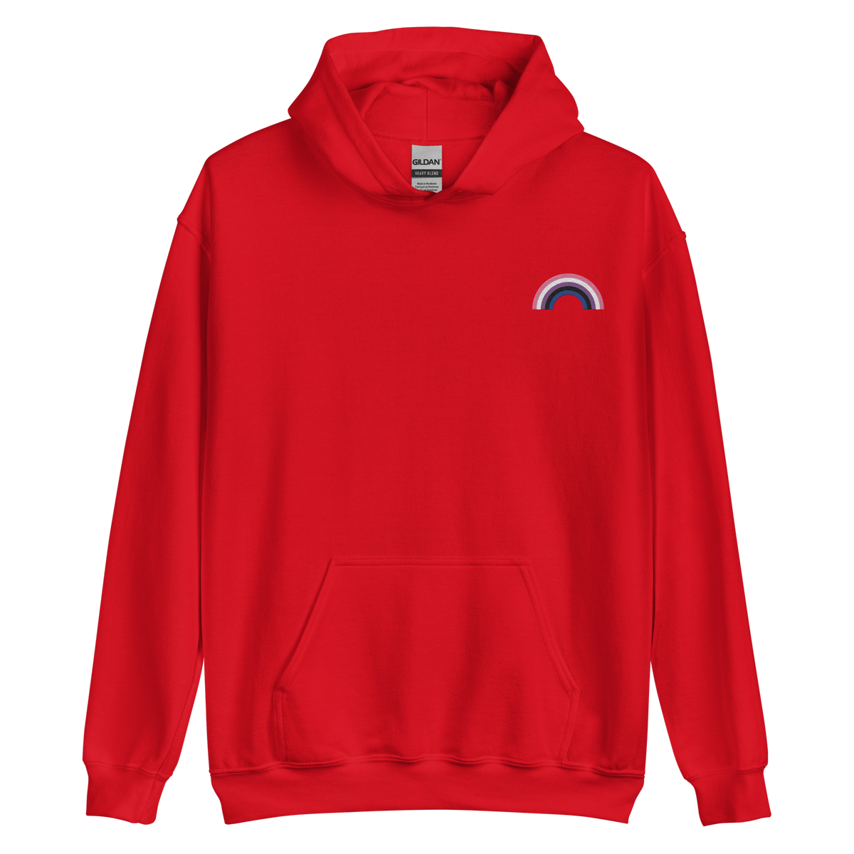 Embroidered Genderfluid Rainbow Hoodie: Pride Flag LGBTQ+ Design