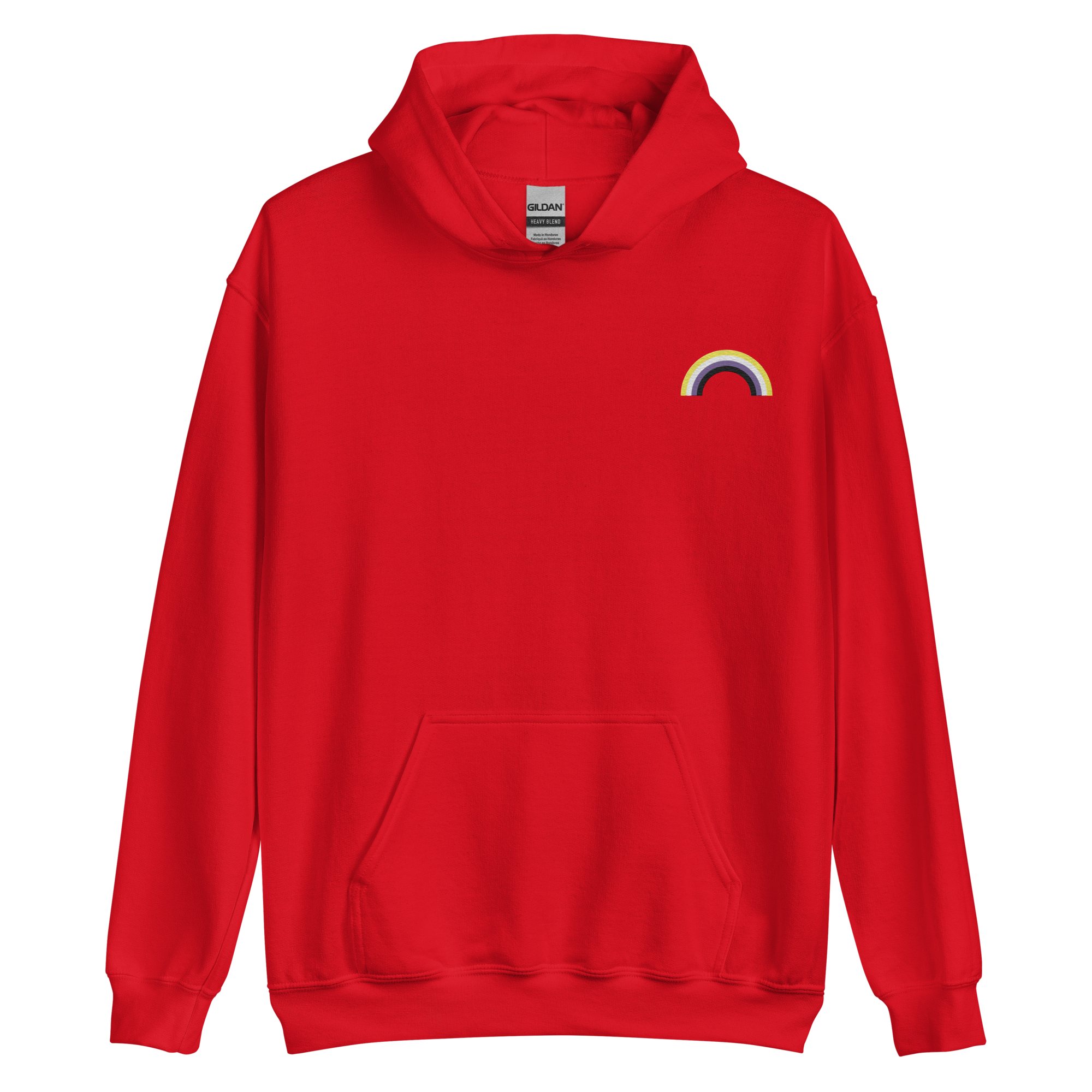 Embroidered Nonbinary Rainbow Hoodie: Pride Flag LGBTQ+ Design