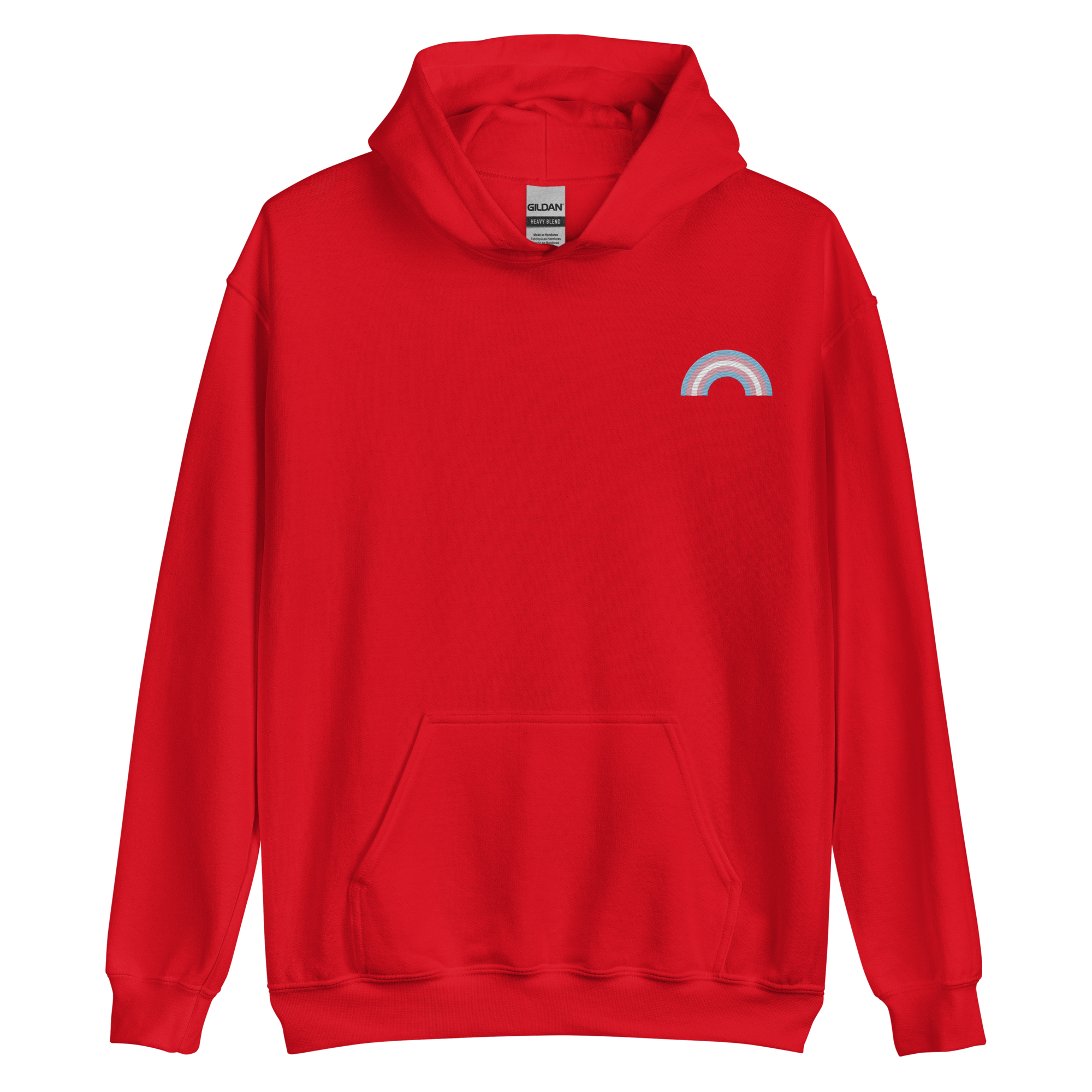 Embroidered Transgender Rainbow Hoodie: Pride Flag LGBTQ+ Design