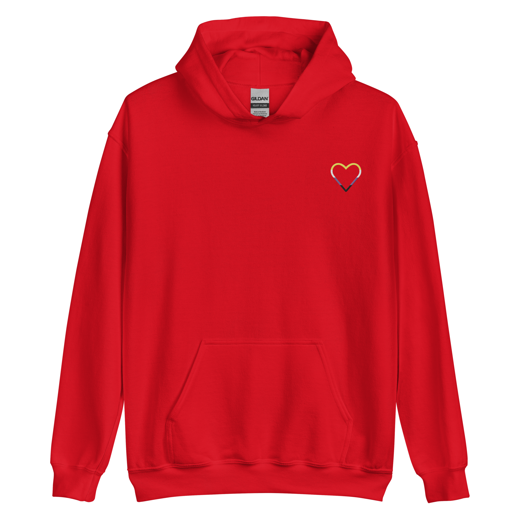 Nonbinary Heart Hoodie: Embroidered Pride Sweatshirt