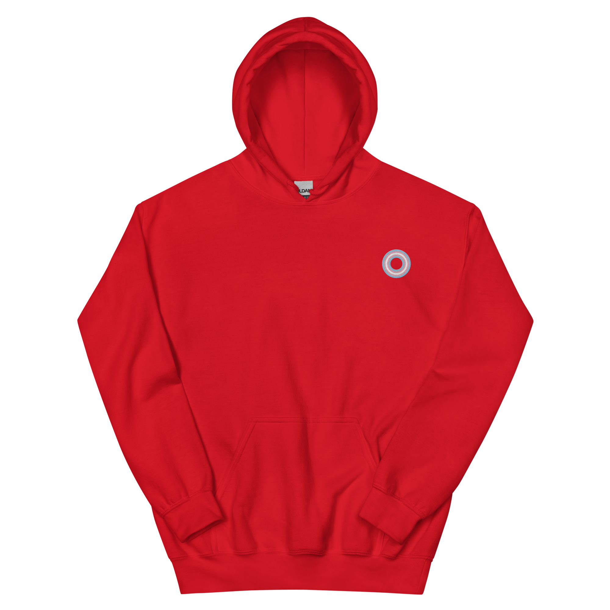 Embroidered Hoodie: Transgender Pride Ring Emblem Design