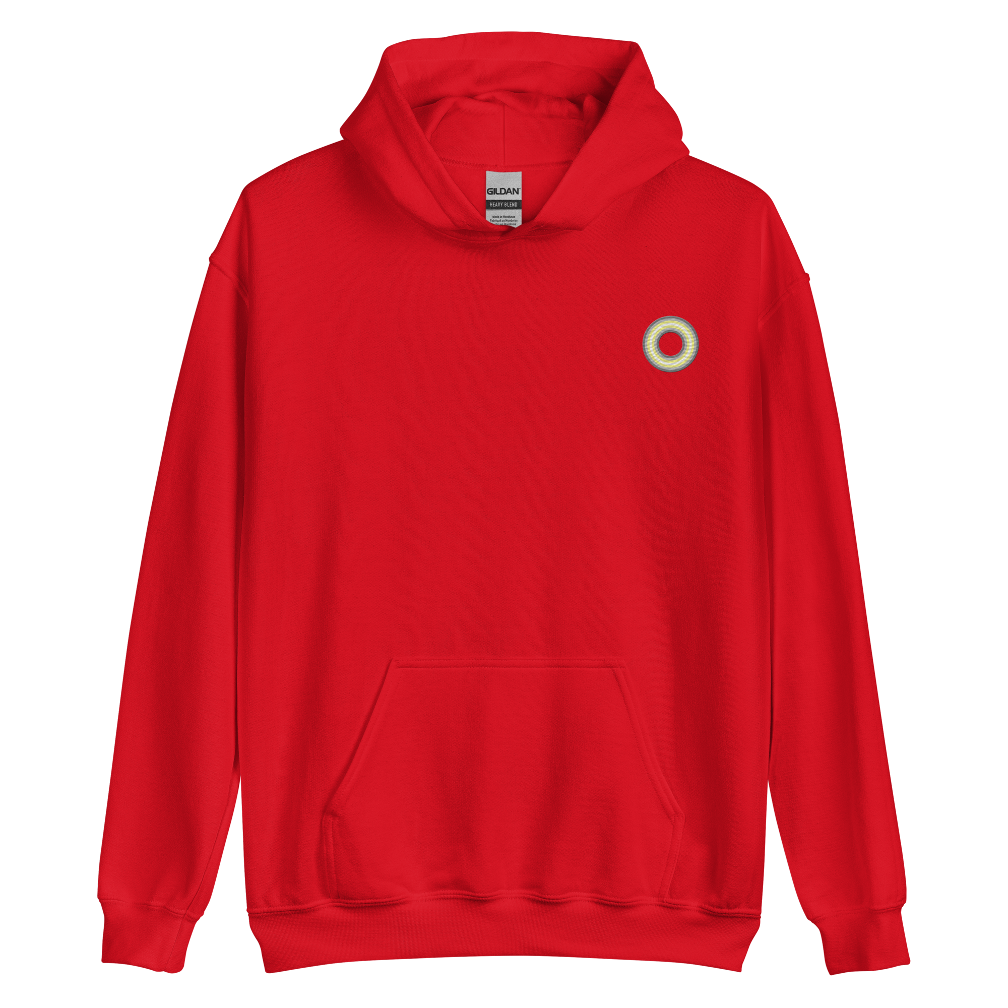 Embroidered Hoodie: Demigender Pride Ring Emblem Design