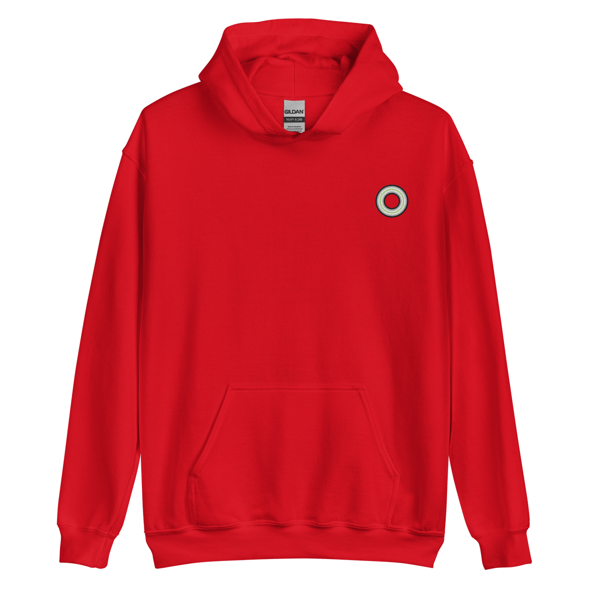 Embroidered Hoodie: Agender Pride Ring Emblem Design