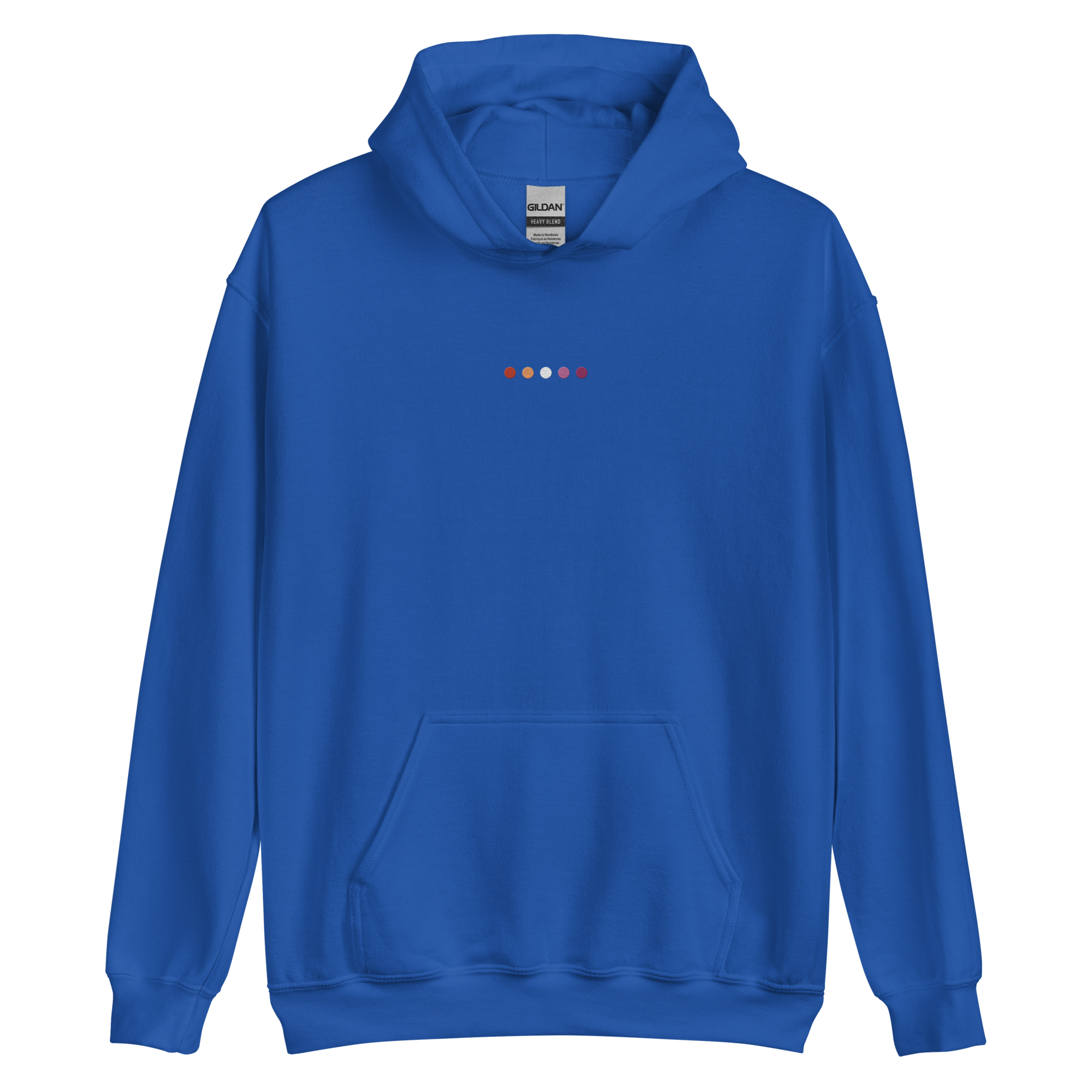 Embroidered Lesbian Hoodie: Pride Flag Horizontal Circle Design